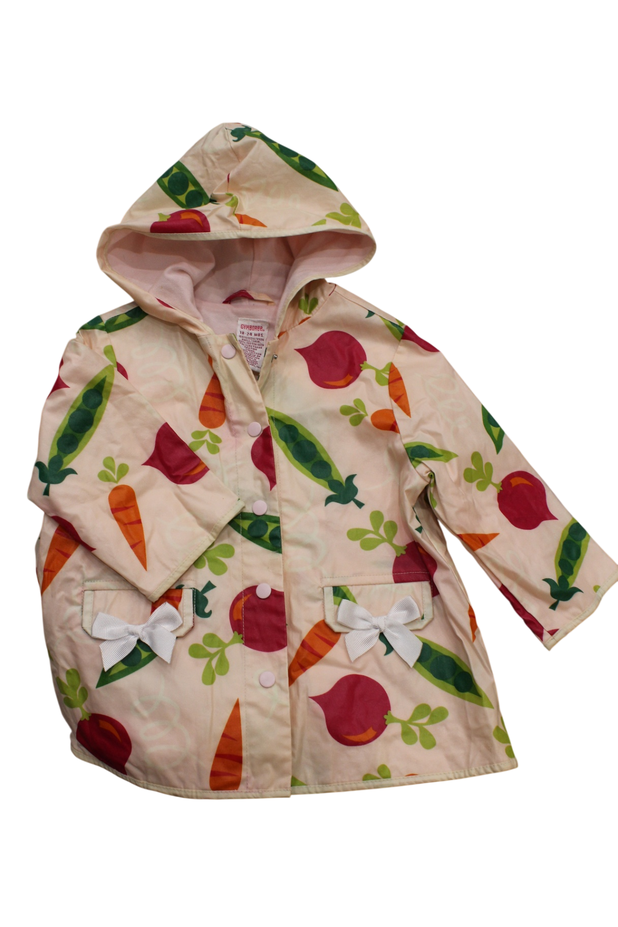 Gymboree (vintage Label) Raincoat, Pale pink, Veggie print, 2