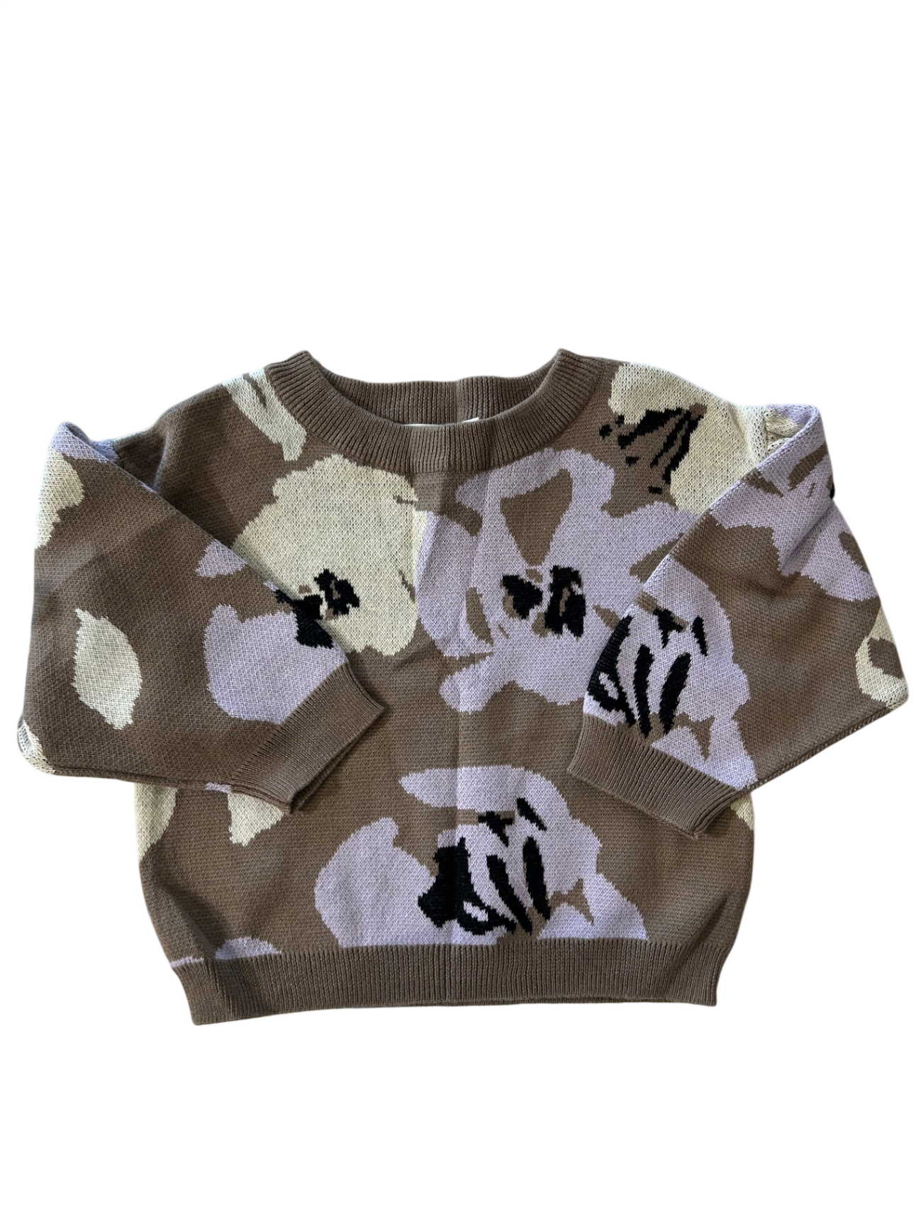 Grown Jumper, Brown, cream, lilac and black, 1