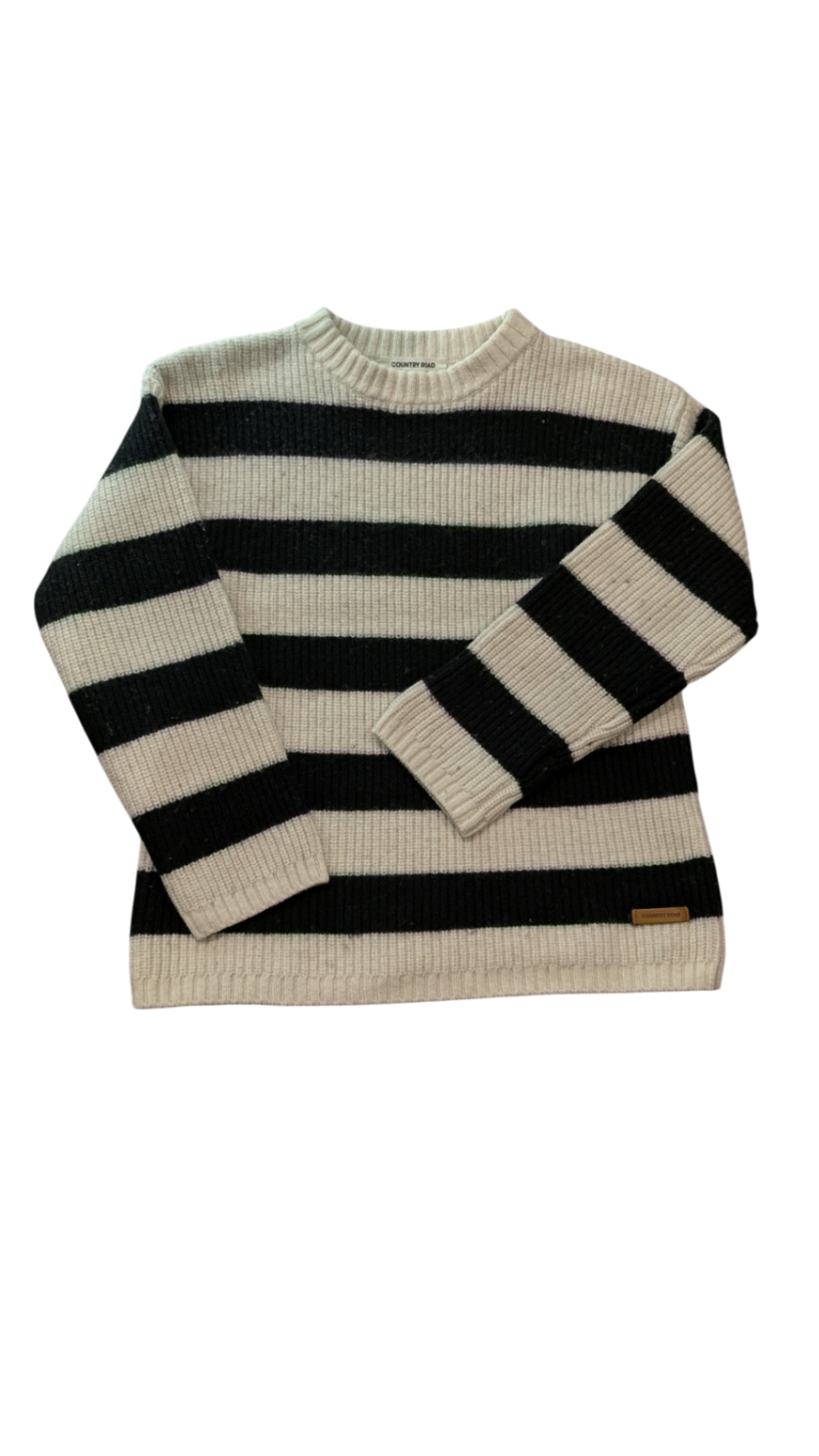 Country Road Jumper, Black Cream Stripes, 12