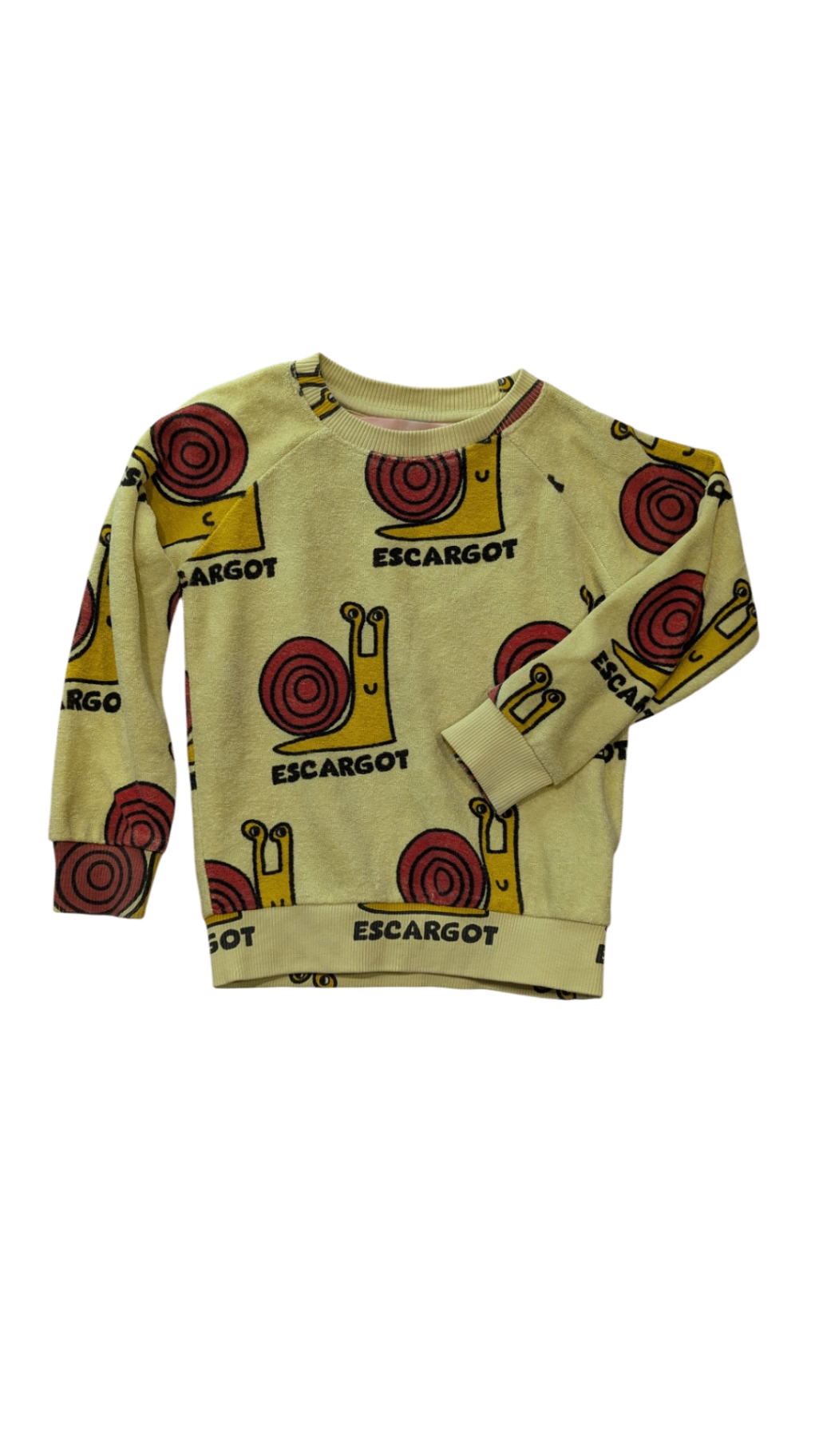 Hugo Loves Tiki Jumper, Light Yellow w Snails, 2