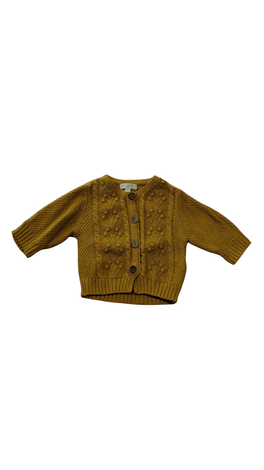 Purebaby Cardigan, Mustard, 000