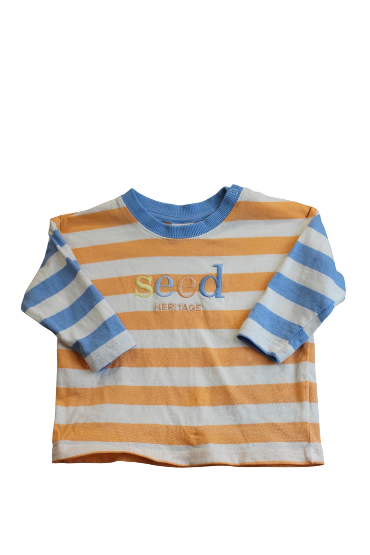 Seed Long-Sleeve T-Shirt, Orange, White and Blue, 00