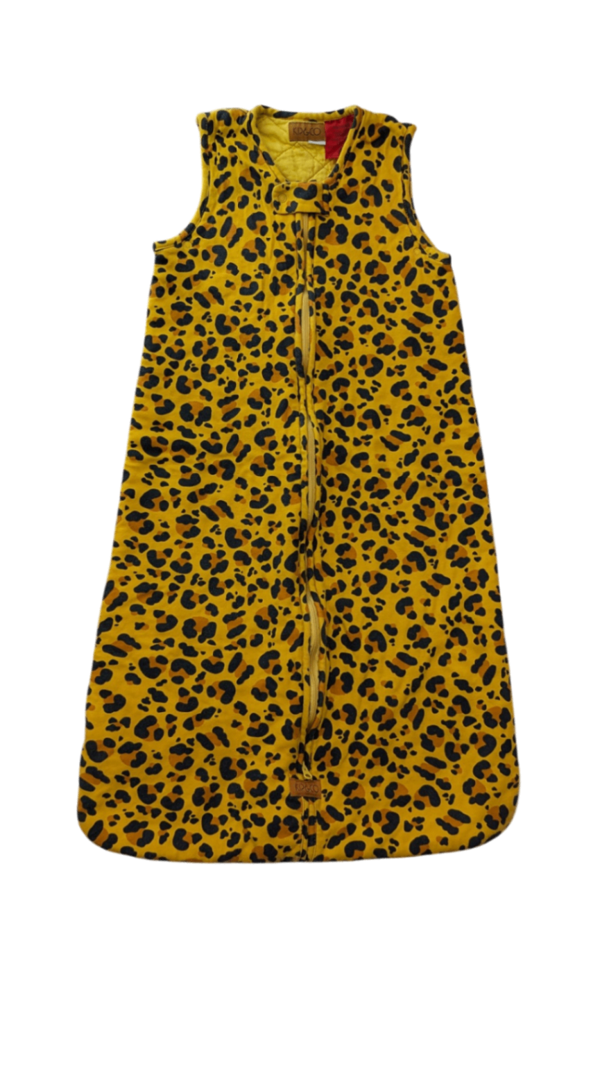 Kip&Co Sleeping Bag, Yellow Black Leopard Print, 12-24M, 2.5 TOG
