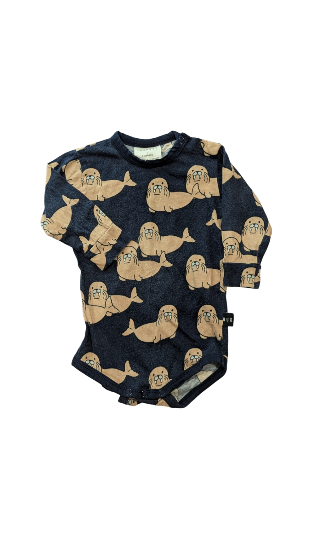 Hux Bodysuit, Navy w Seal Prints, 0