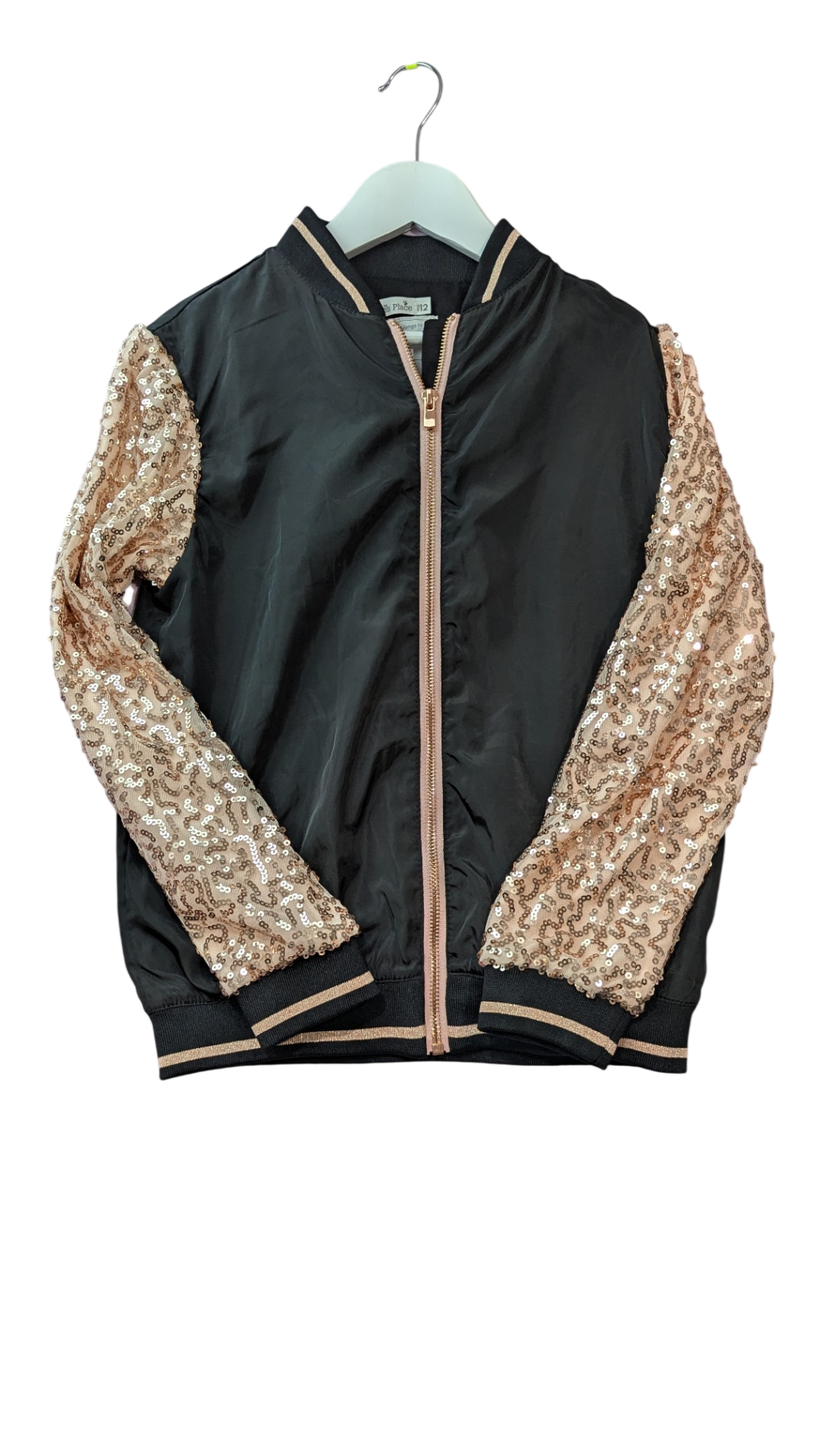 Ollies Place Jacket, Black with rose gold, 12