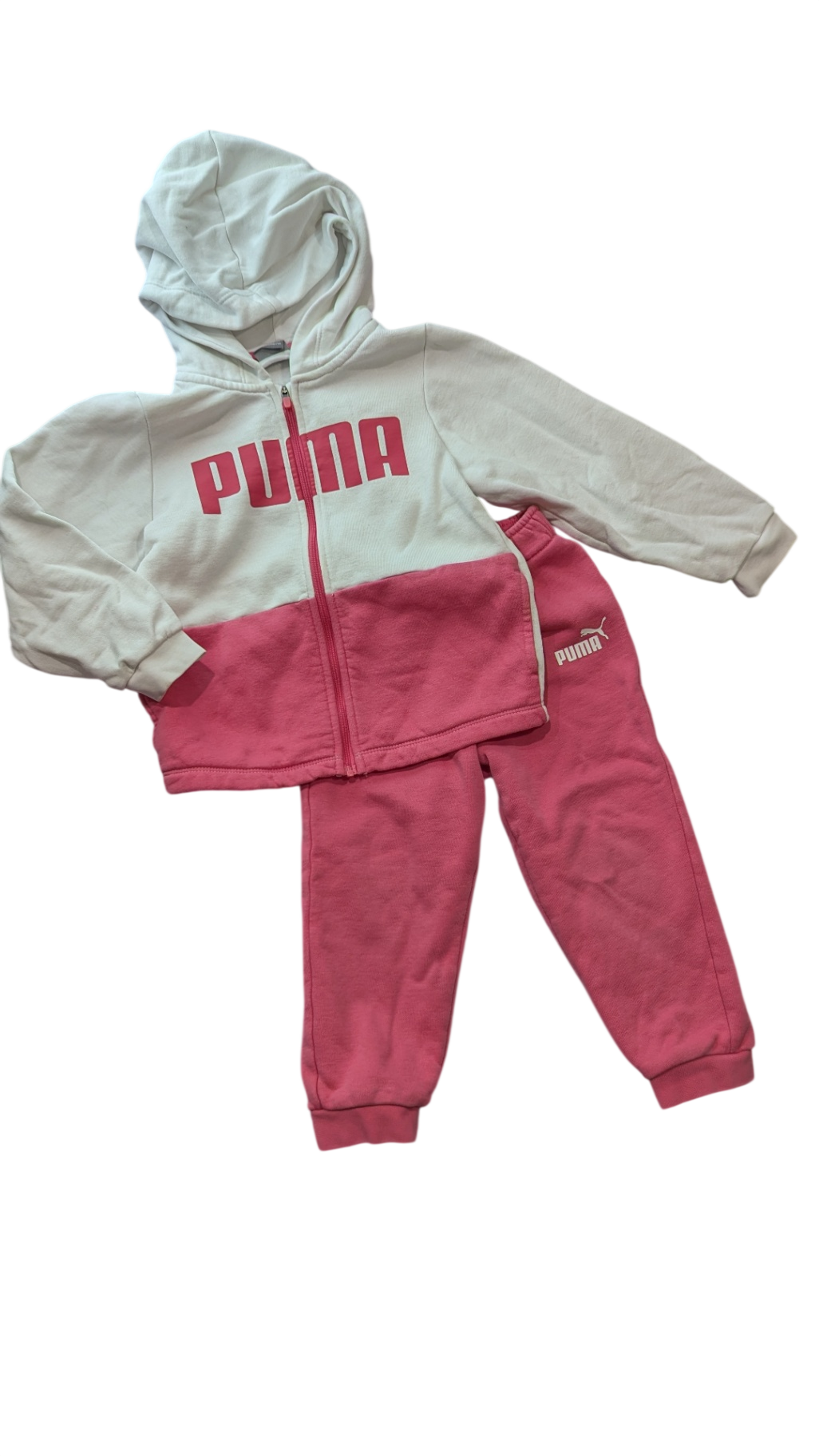 Puma Tracksuit Set, White and Pink, 4