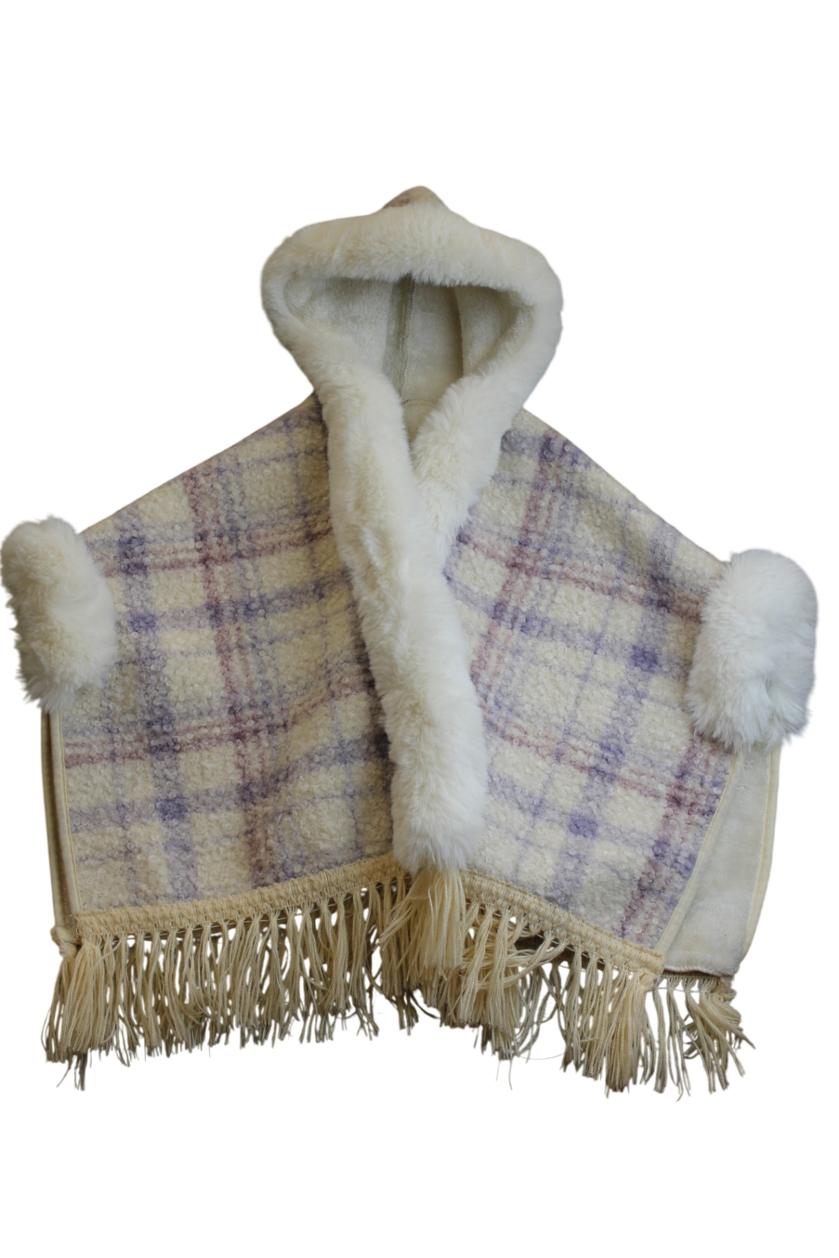 Wrap Coat, Cream and Purple, 8-9