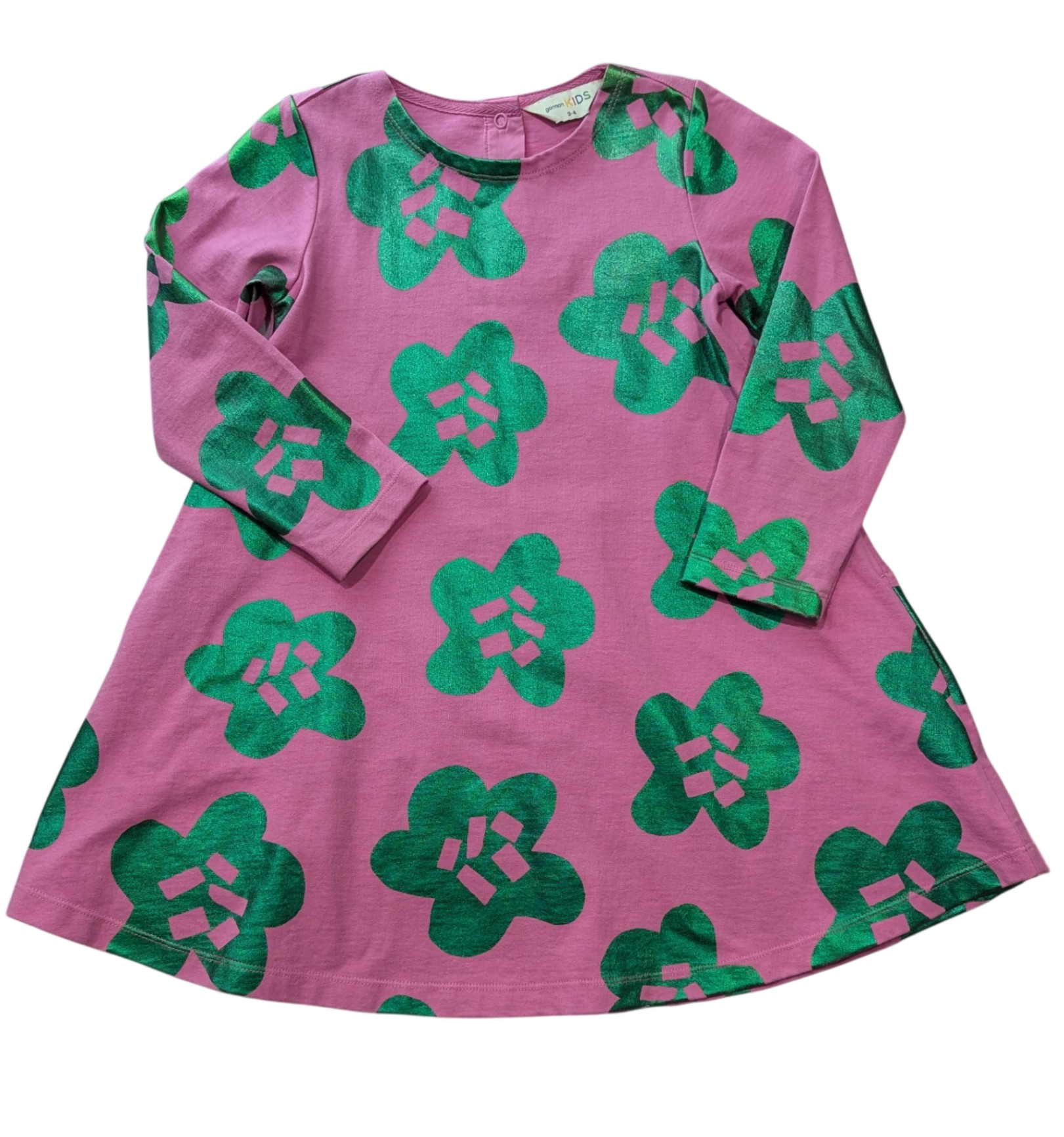 Gorman Kids Dress, Pink and metallic green, 4