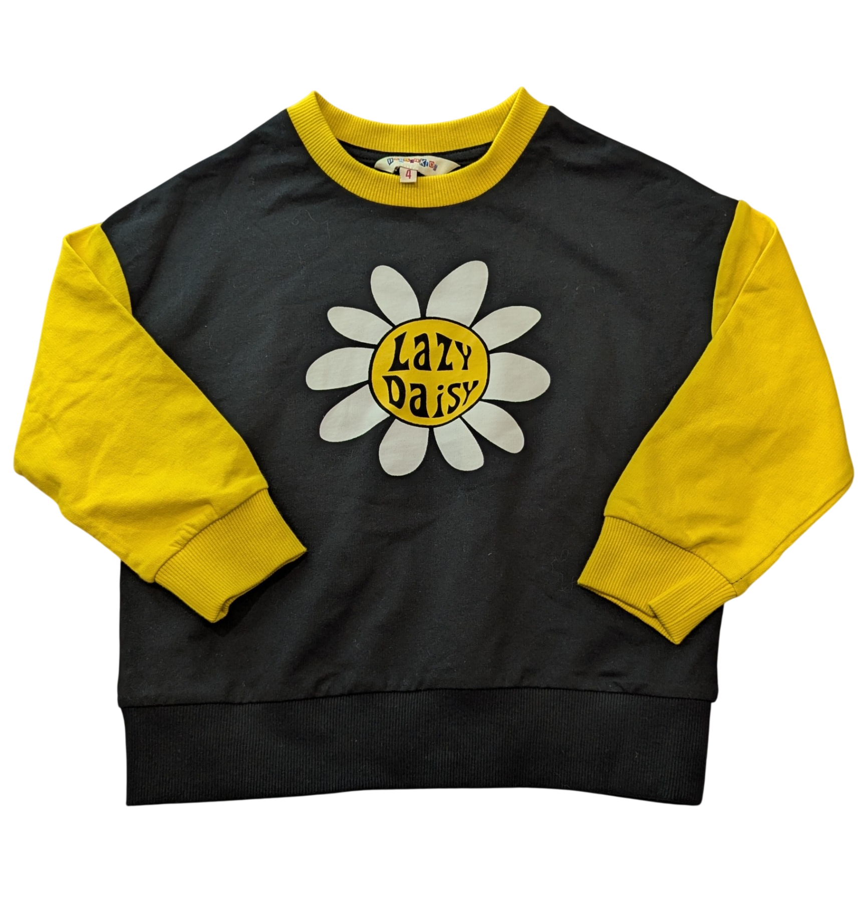Dangerkids Jumper, Black/Yellow/Daisy graphic, 4