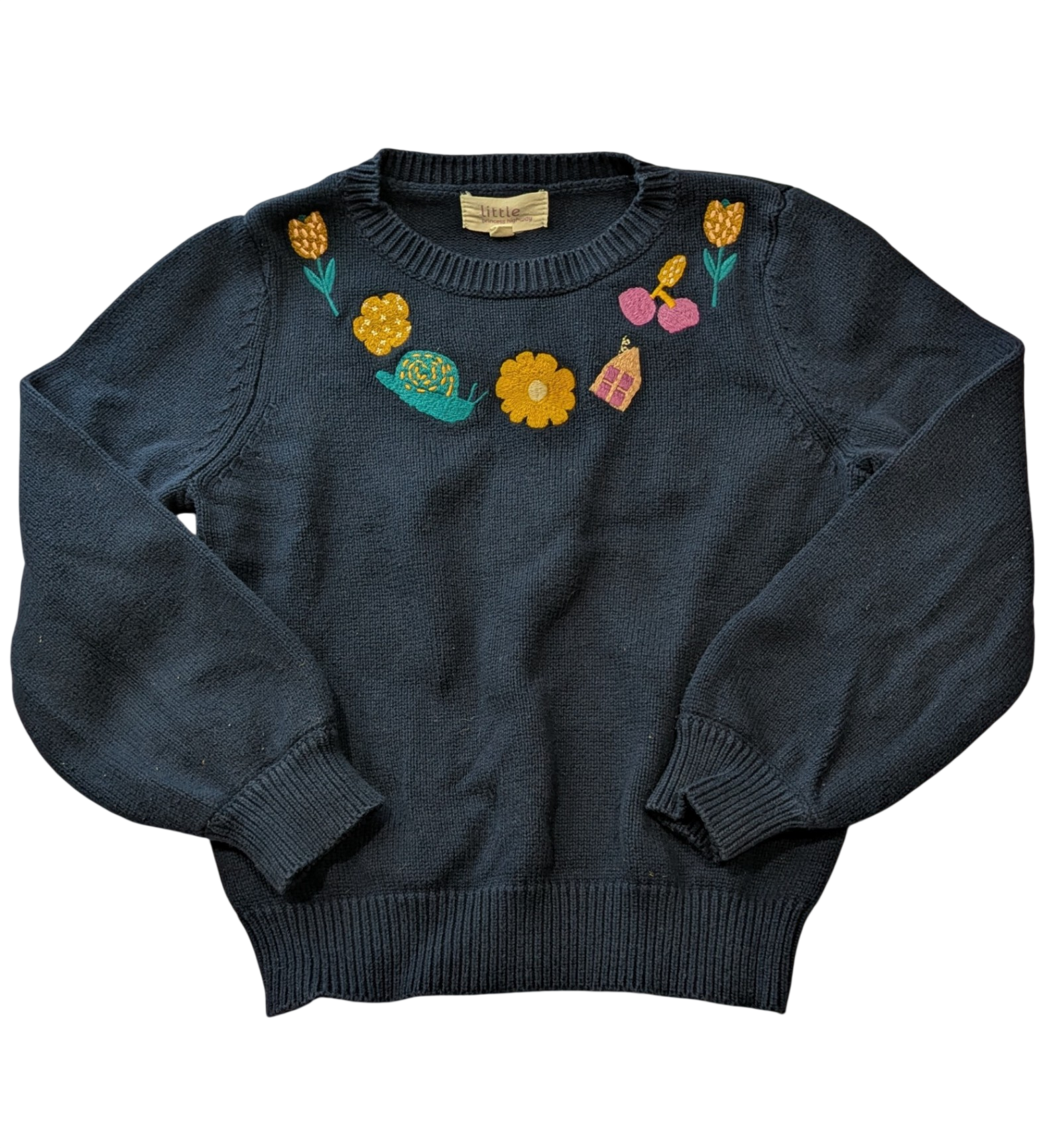 Little Princess Highway Knit Jumper, Navy, 4