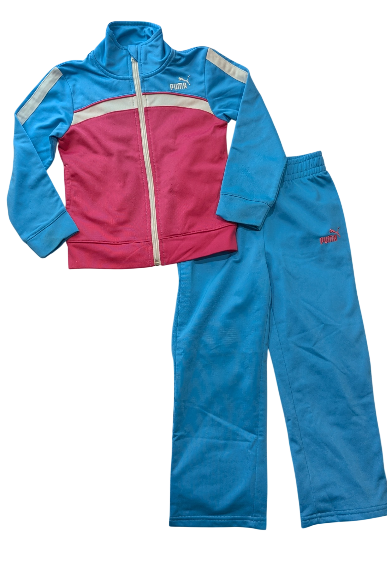Puma Tracksuit Set, Blue/Pink/White, 4