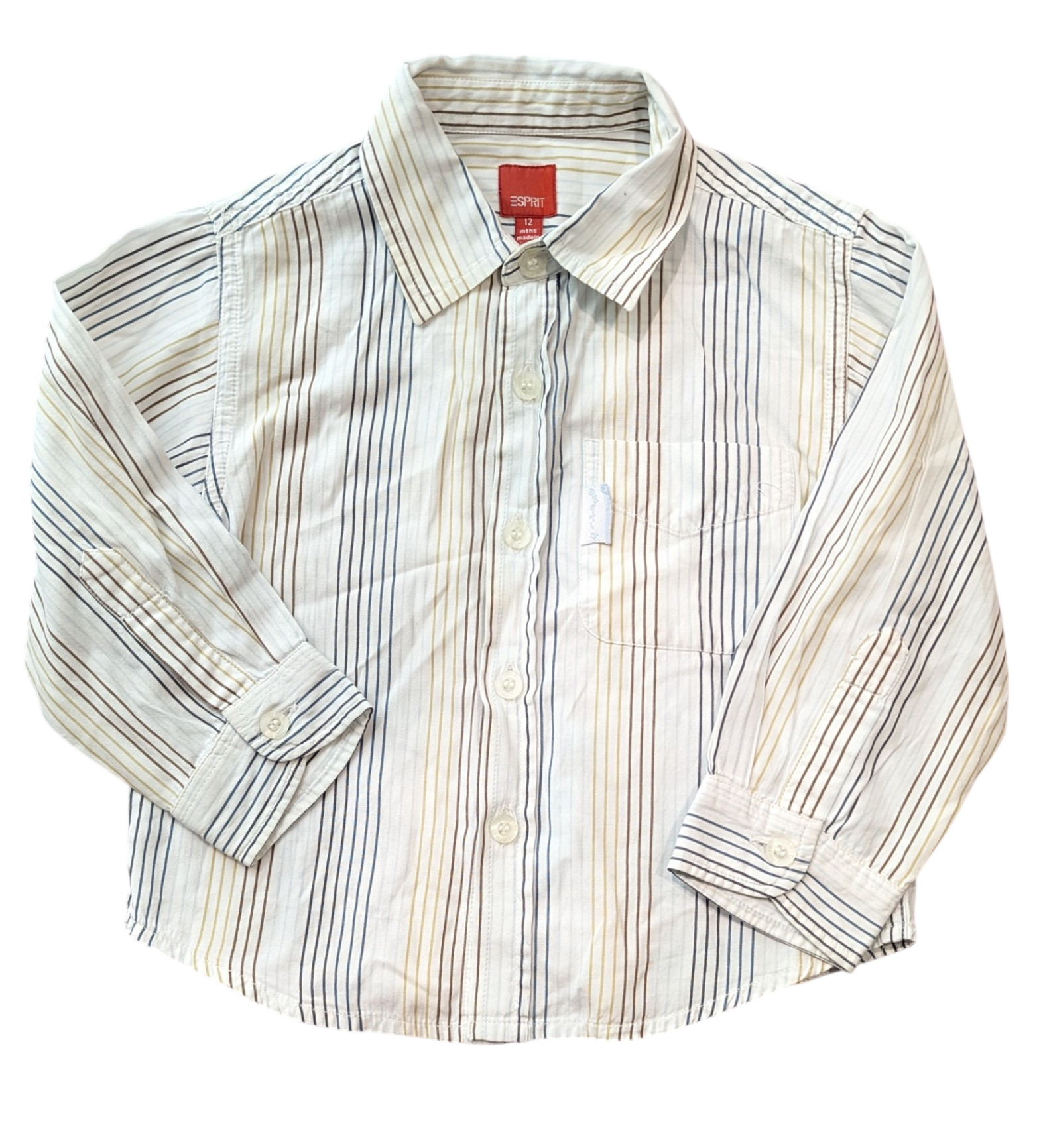 Esprit Shirt, White with multicolour stripes, 0