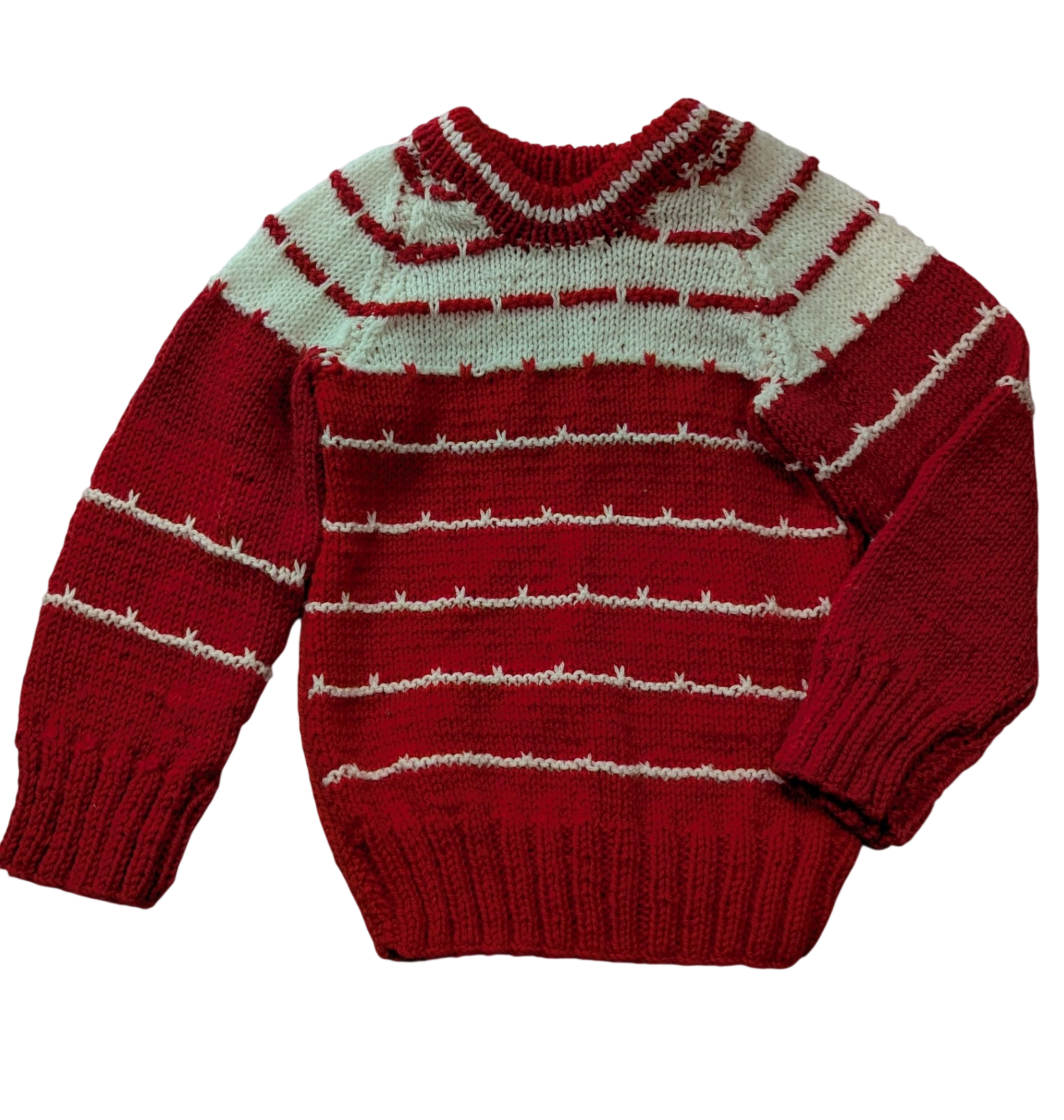 handmade Jumper, Red and White, 4?