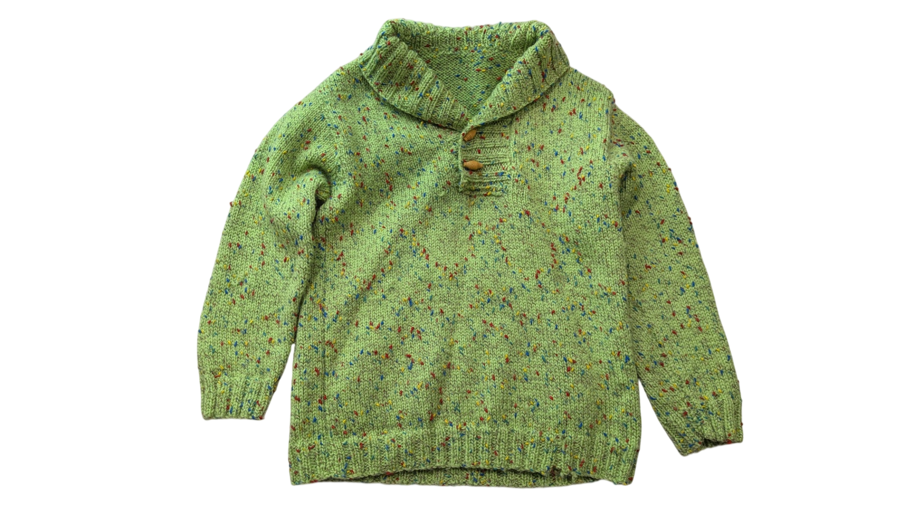Handknit Jumper, Green, 3-4