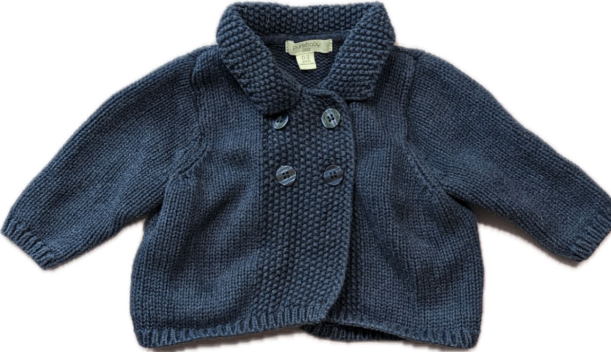 Purebaby Cardigan, Navy blue, 000