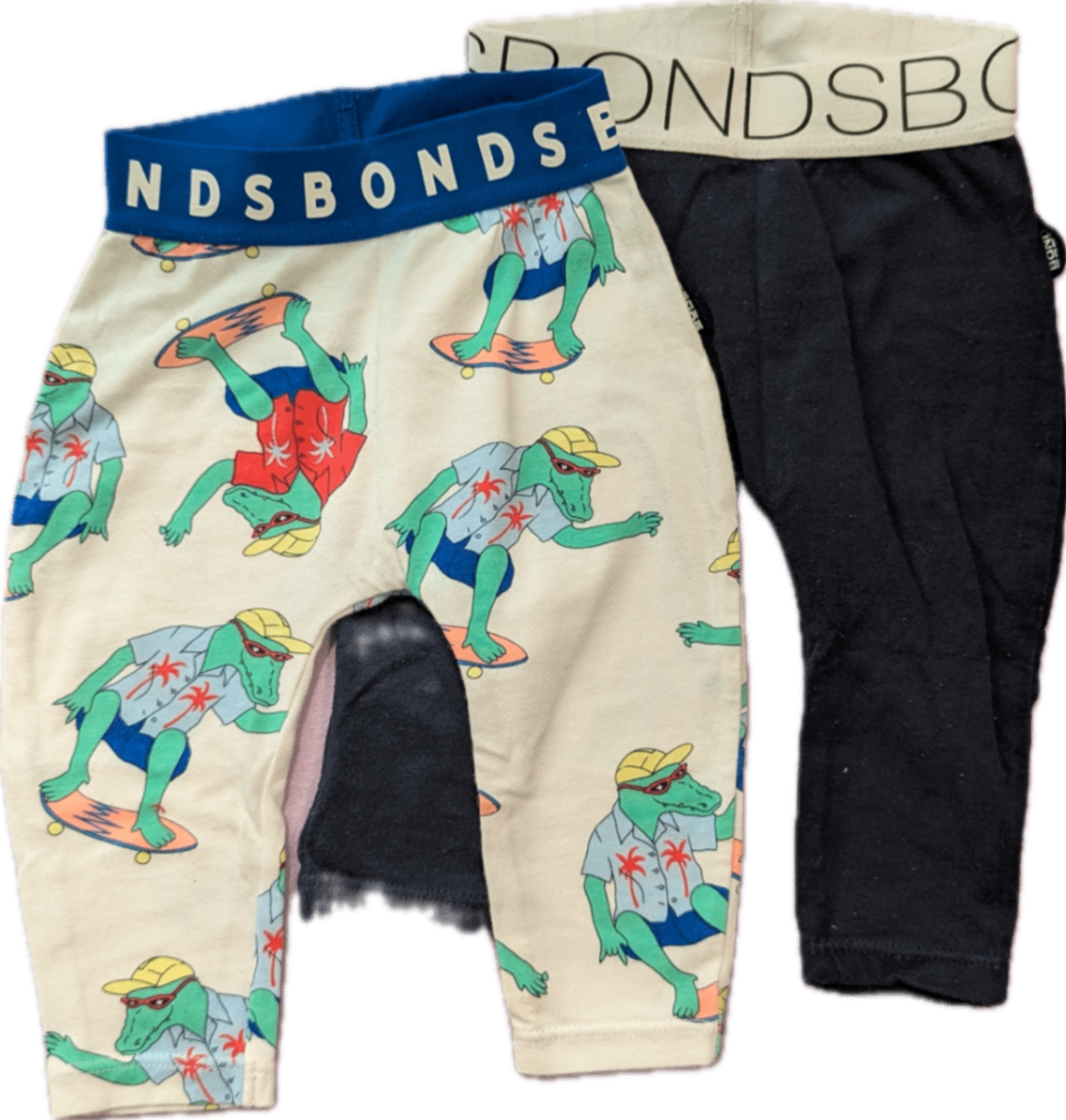 Bonds Leggings 2 Pack, white/crocs and navy, 000