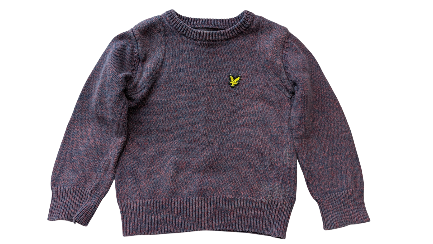 Lyle & Scott Jnr Jumper, Navy and burgundy, 2-3