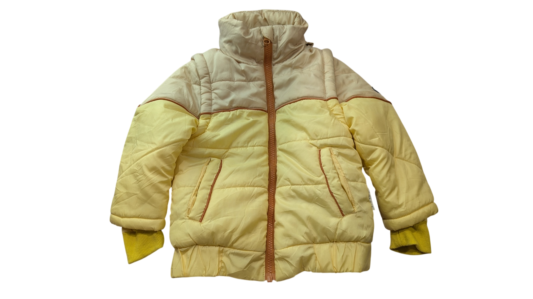 Goldie + Ace Puffer Jacket, Beige and yellow, 2