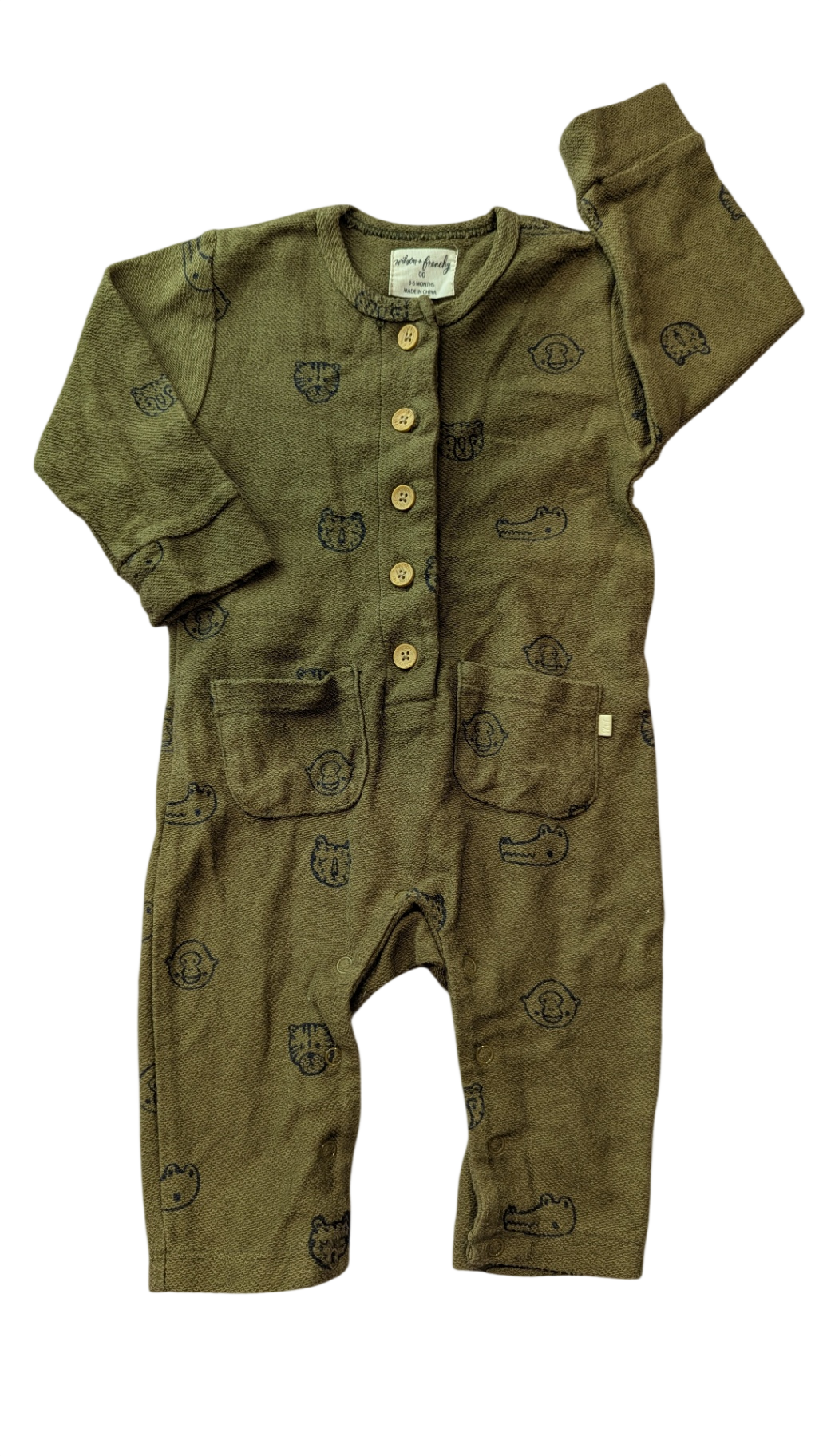 Wilson and Frenchy Playsuit, Olive green, 00 / 3-6 months