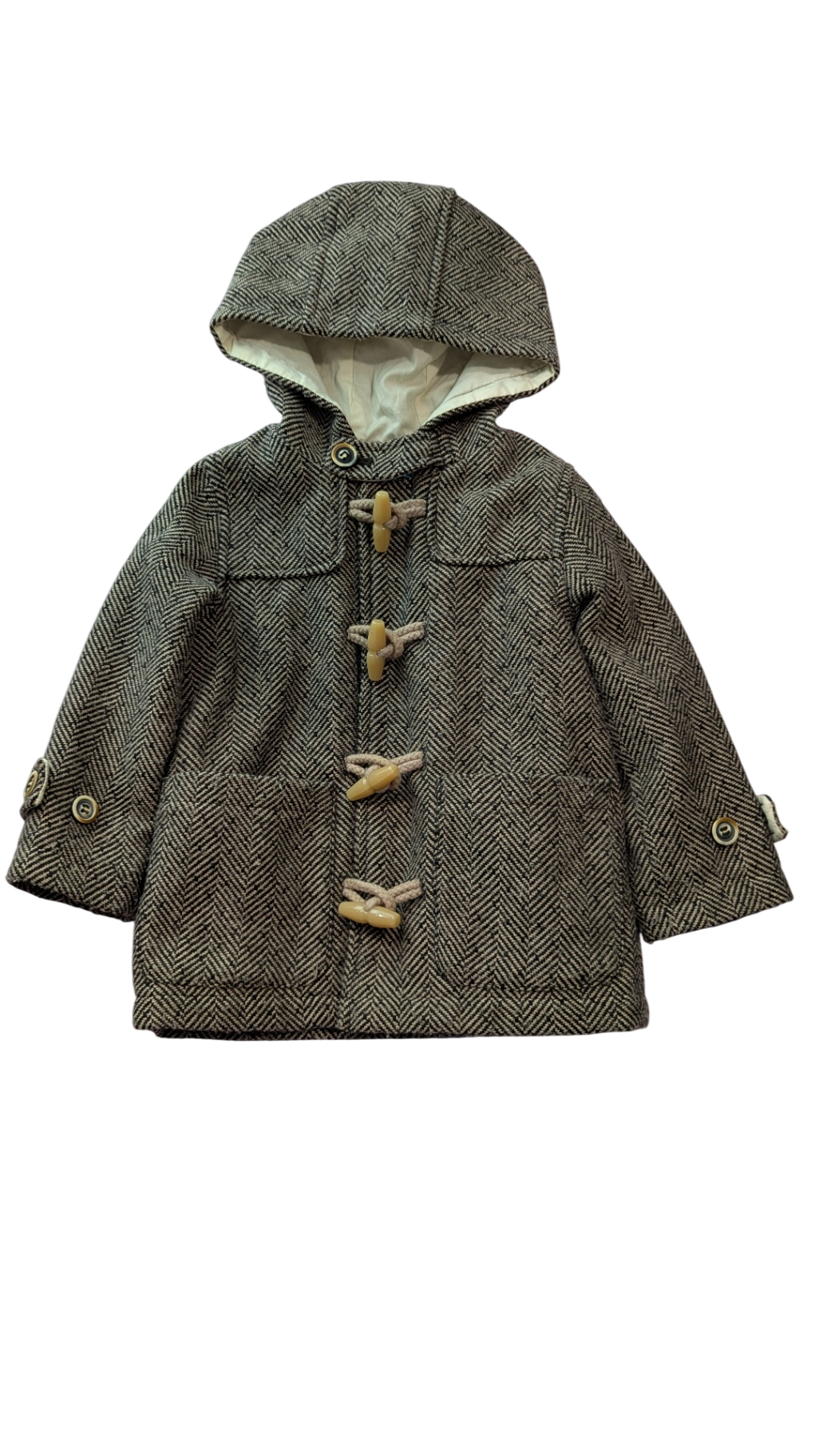Zara Duffle Coat, Brown, 1-2
