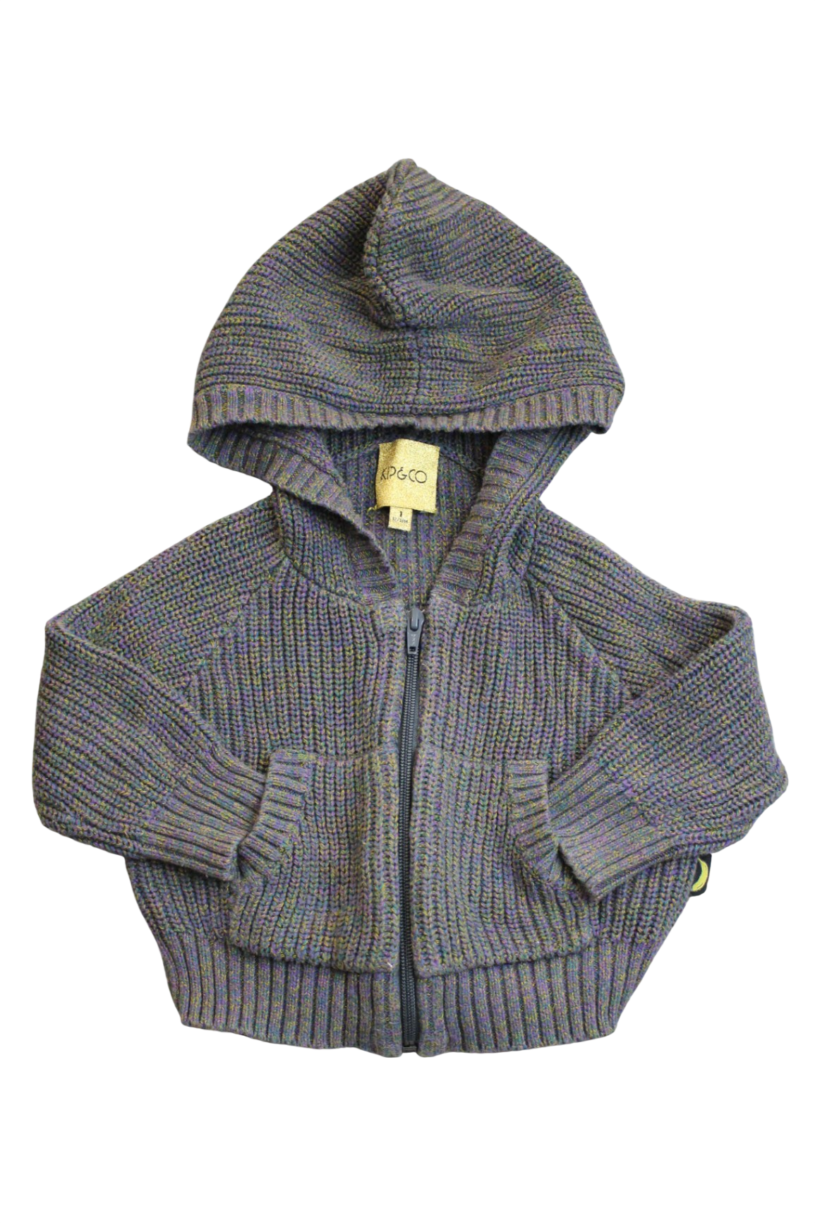 Kip&Co Cardigan, Purple, green and yellow, 1