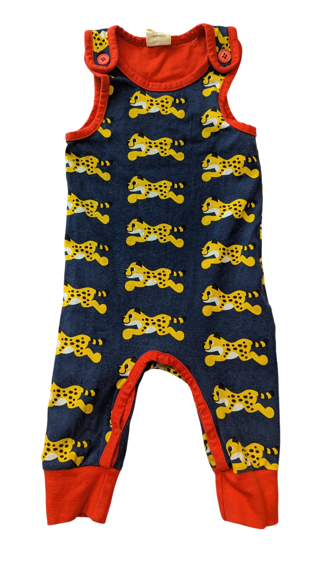 Maxomorra Jumpsuit, Navy blue, yellow and red, 00