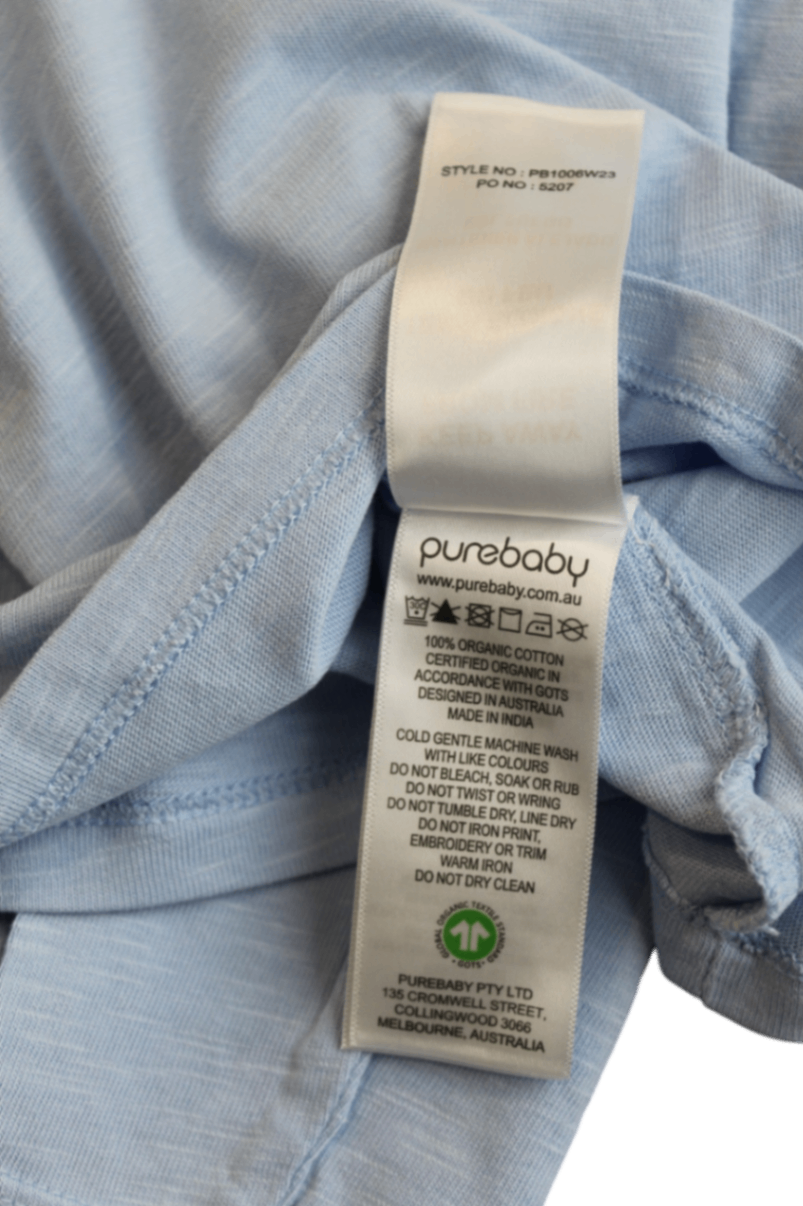 Purebaby Long-Sleeve T-Shirt, Light Blue, 4