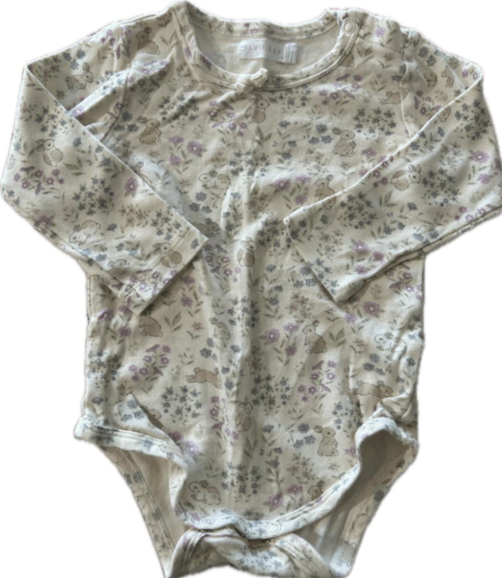 Jamie Kay Bodysuit, Cream floral/bunnies, 1