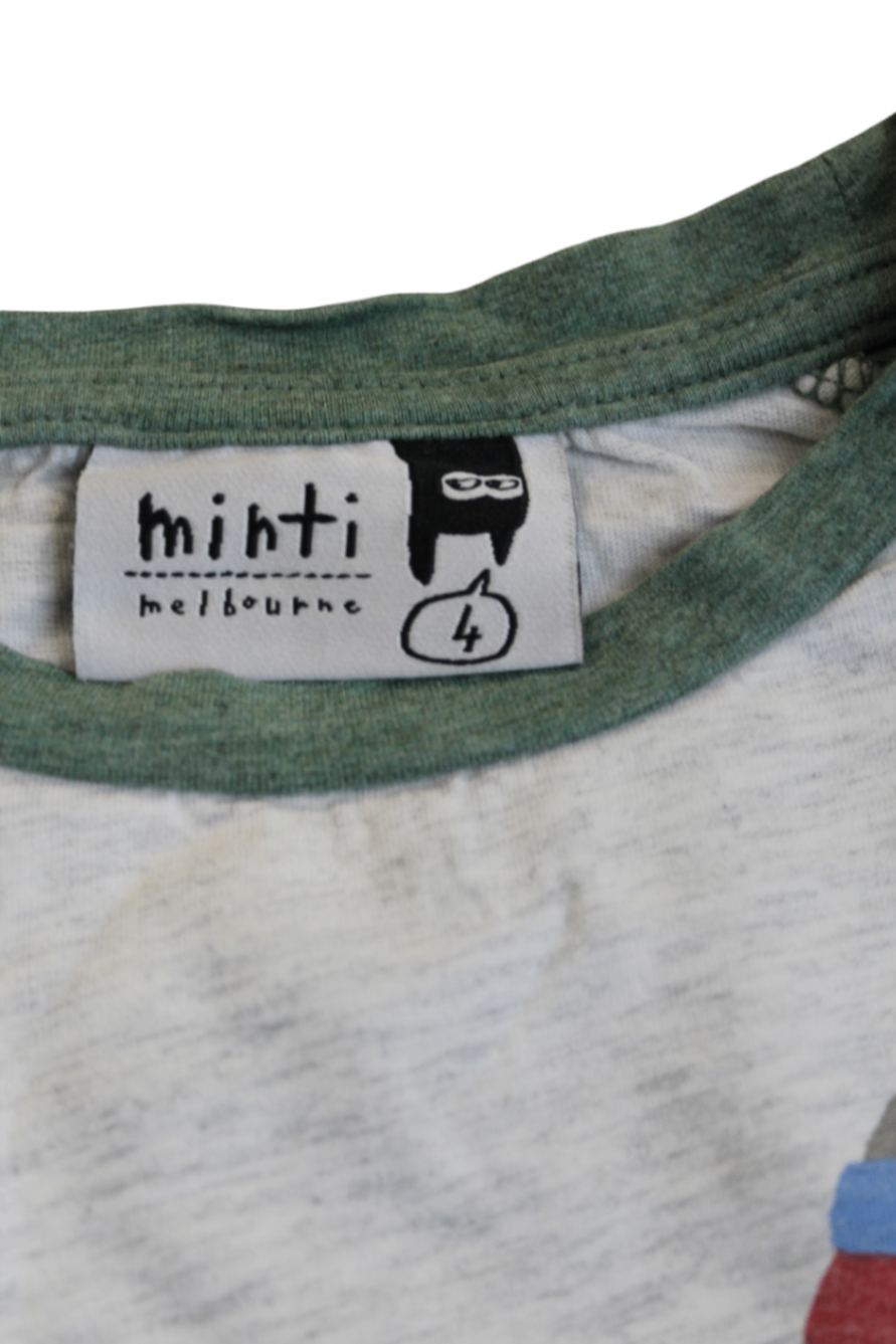 Minti Long-Sleeve T-Shirt, Green and Grey, 4