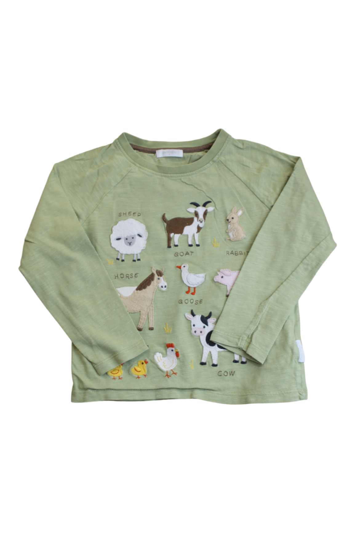 Purebaby Long-Sleeve T-Shirt, Green, 4