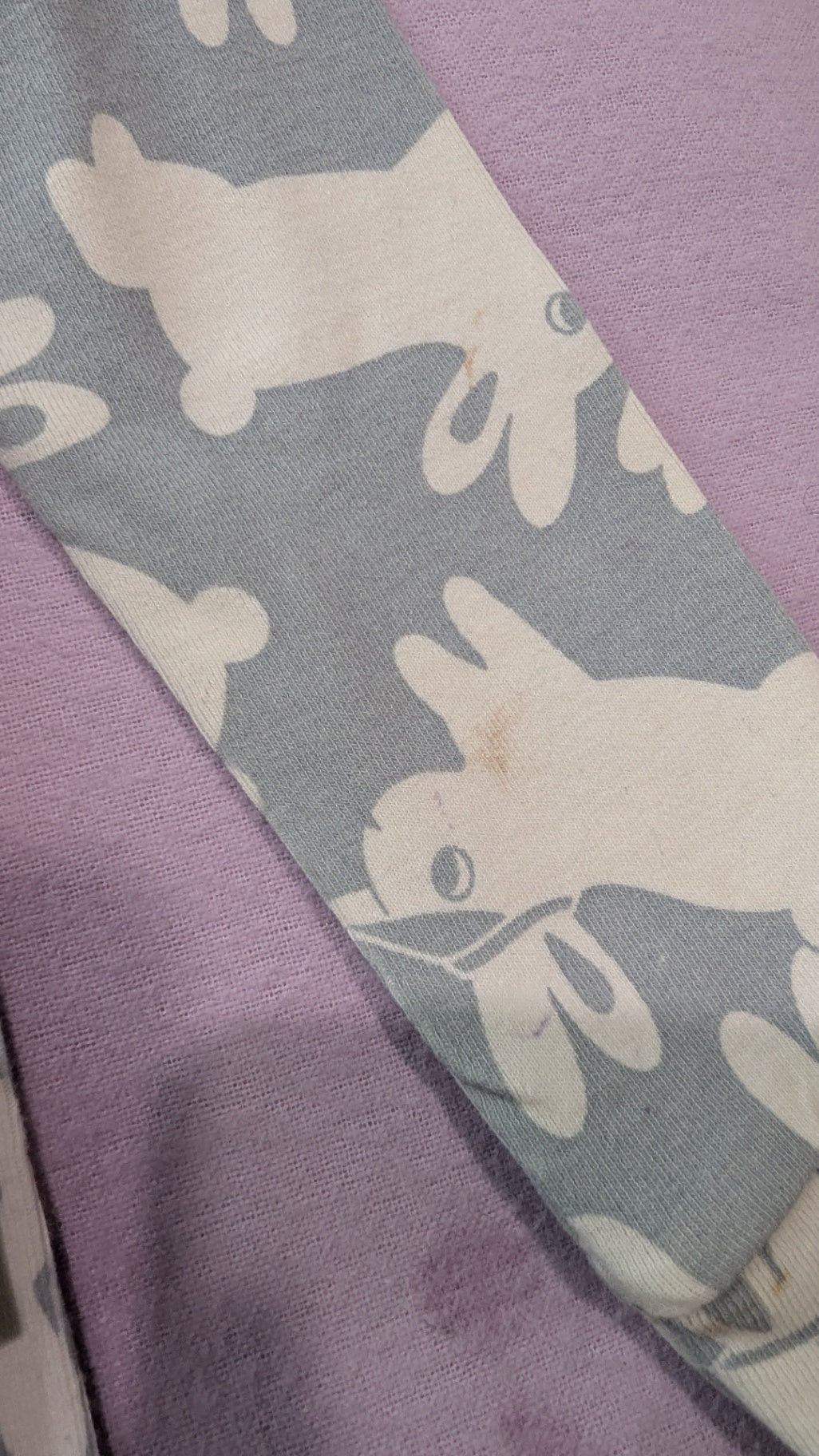 Hux Pajama Set, Blue-Grey w White Bunnies, 5