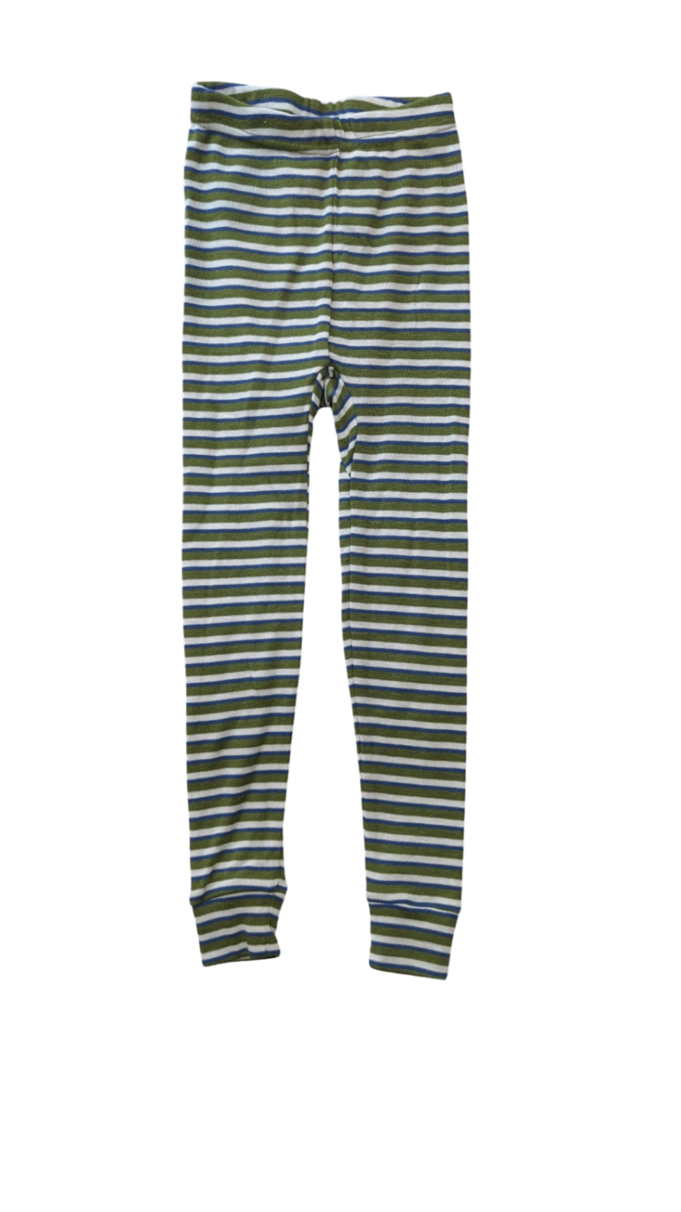 Kathmandu Leggings, Green Blue White Stripes, 4-6Y