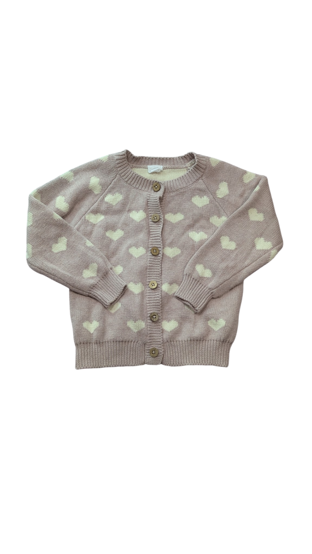 Jamie Kay Cardigan, Dusty Pink w Cream Hearts, 3