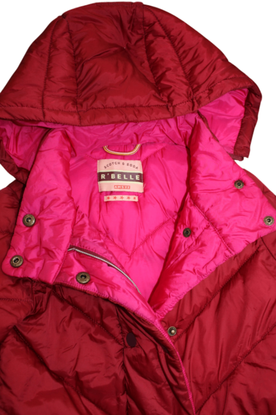 Scotch & Soda R'Belle Puffer Jacket, Maroon/Pink, 6-7