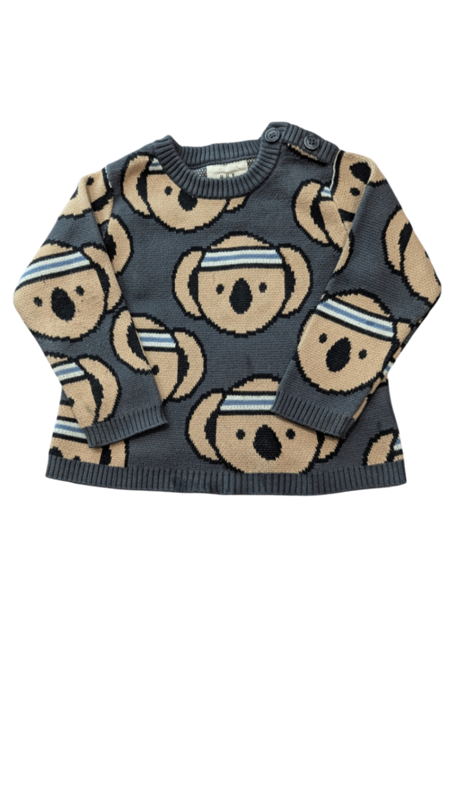 HUX Jumper, Dark Grey and Beige, 2