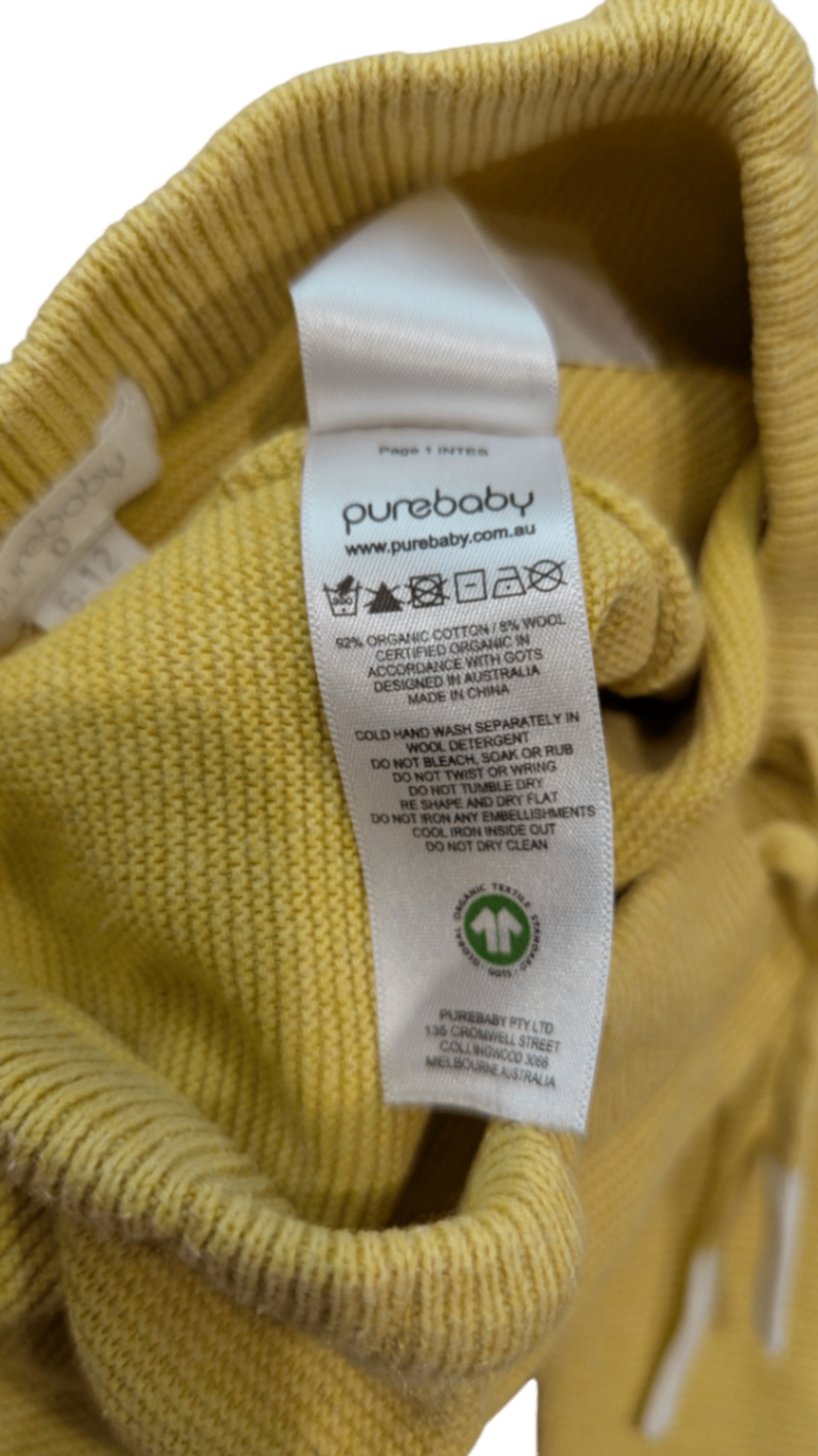Purebaby Pants, Mustard yellow, 0