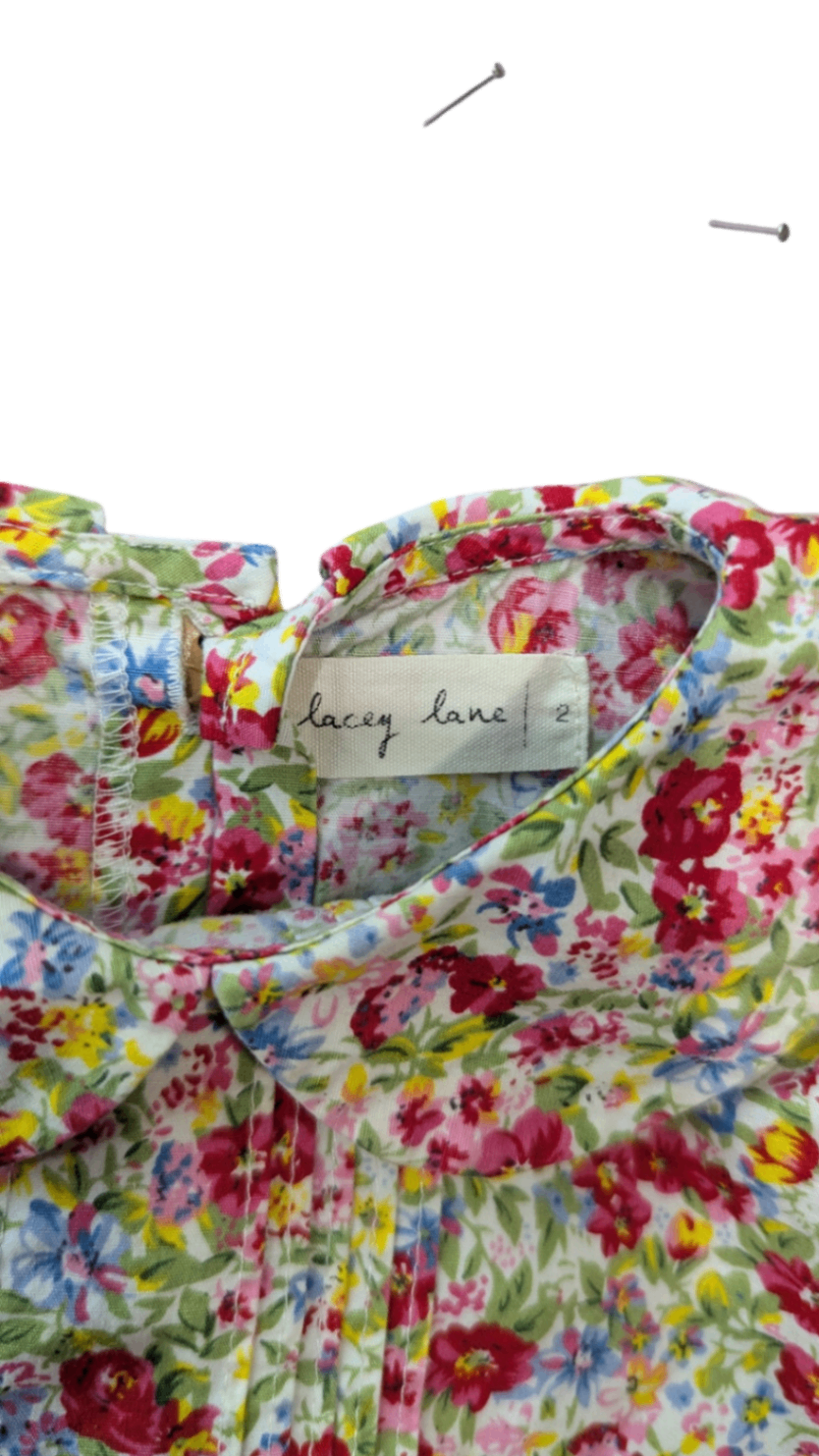 Lacey Lane Shirt, Multicolour floral with red, pink, blue, green and yellow, 2