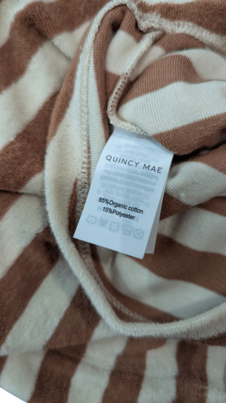 Quincy Mae T-Shirt, Brown and cream, 2
