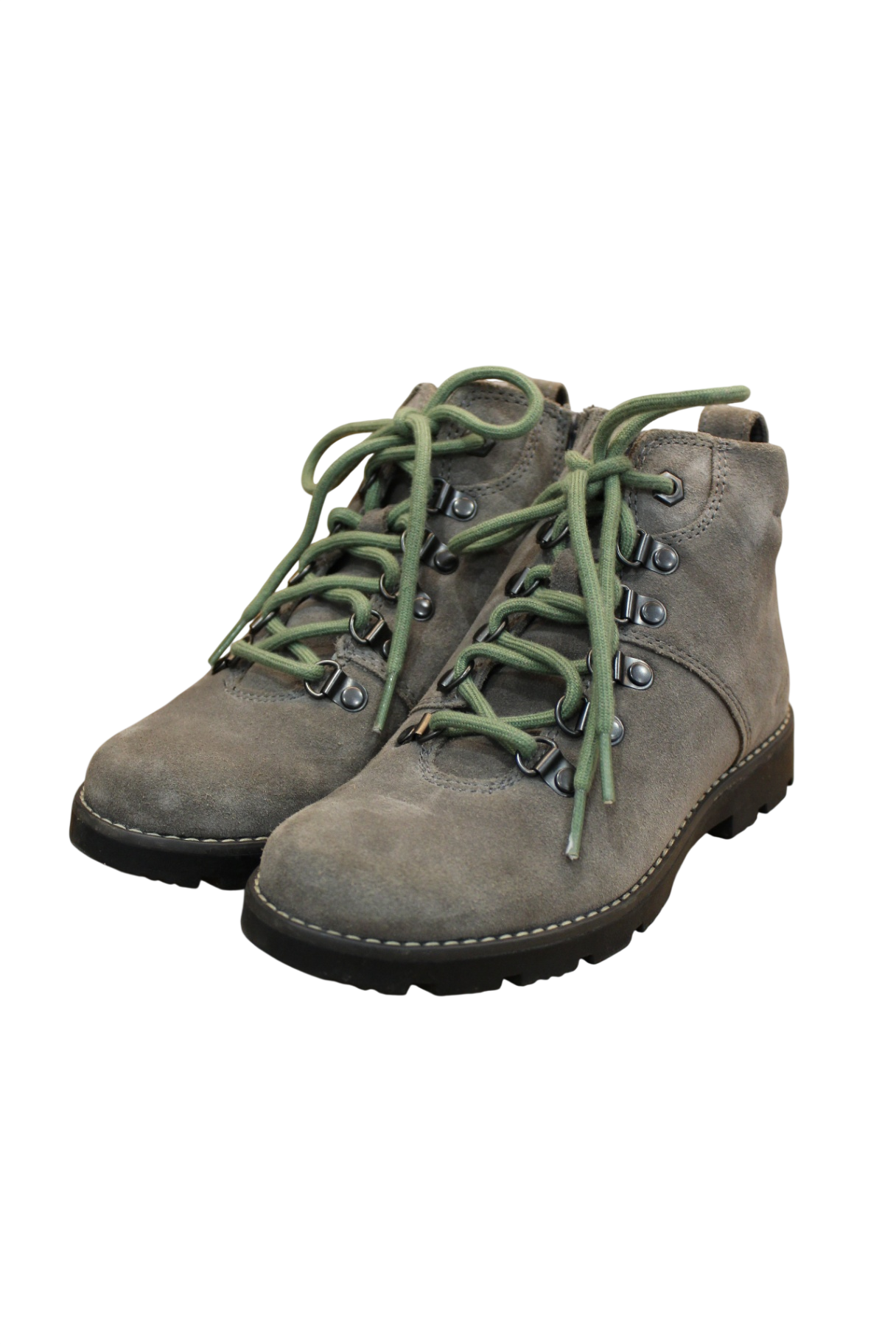 Clarks Boots, Grey with green laces, 32