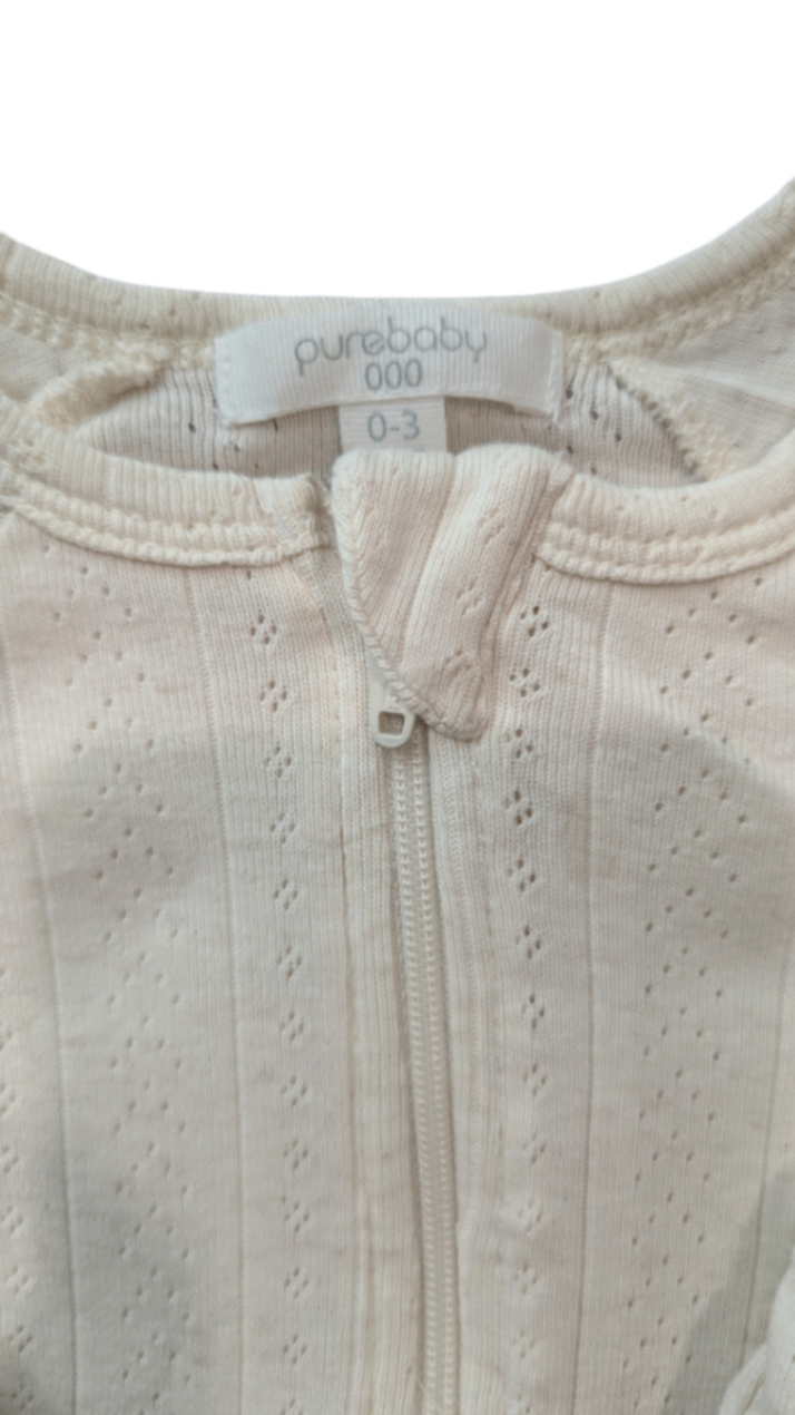 Purebaby Bodysuit, Cream, 000