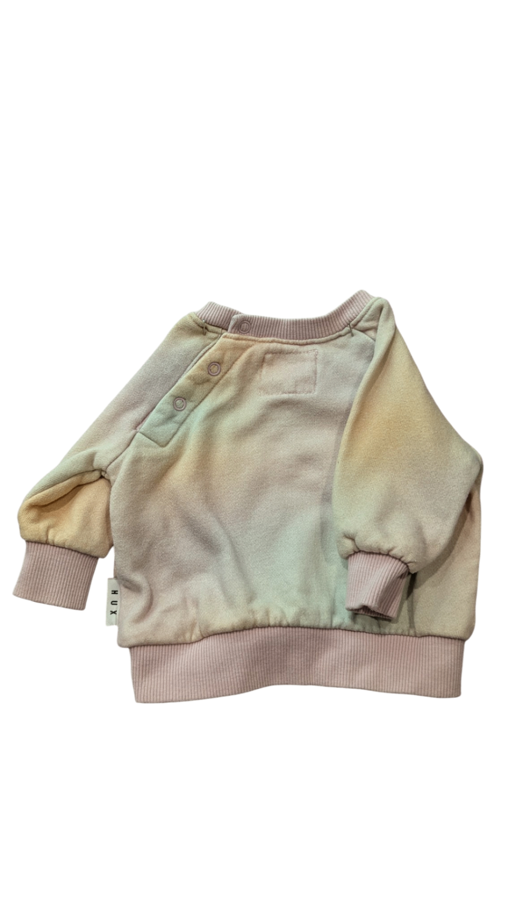 Hux Jumper, Pastel tie-dye mint, yellow and blush with lilac trim, Unknown