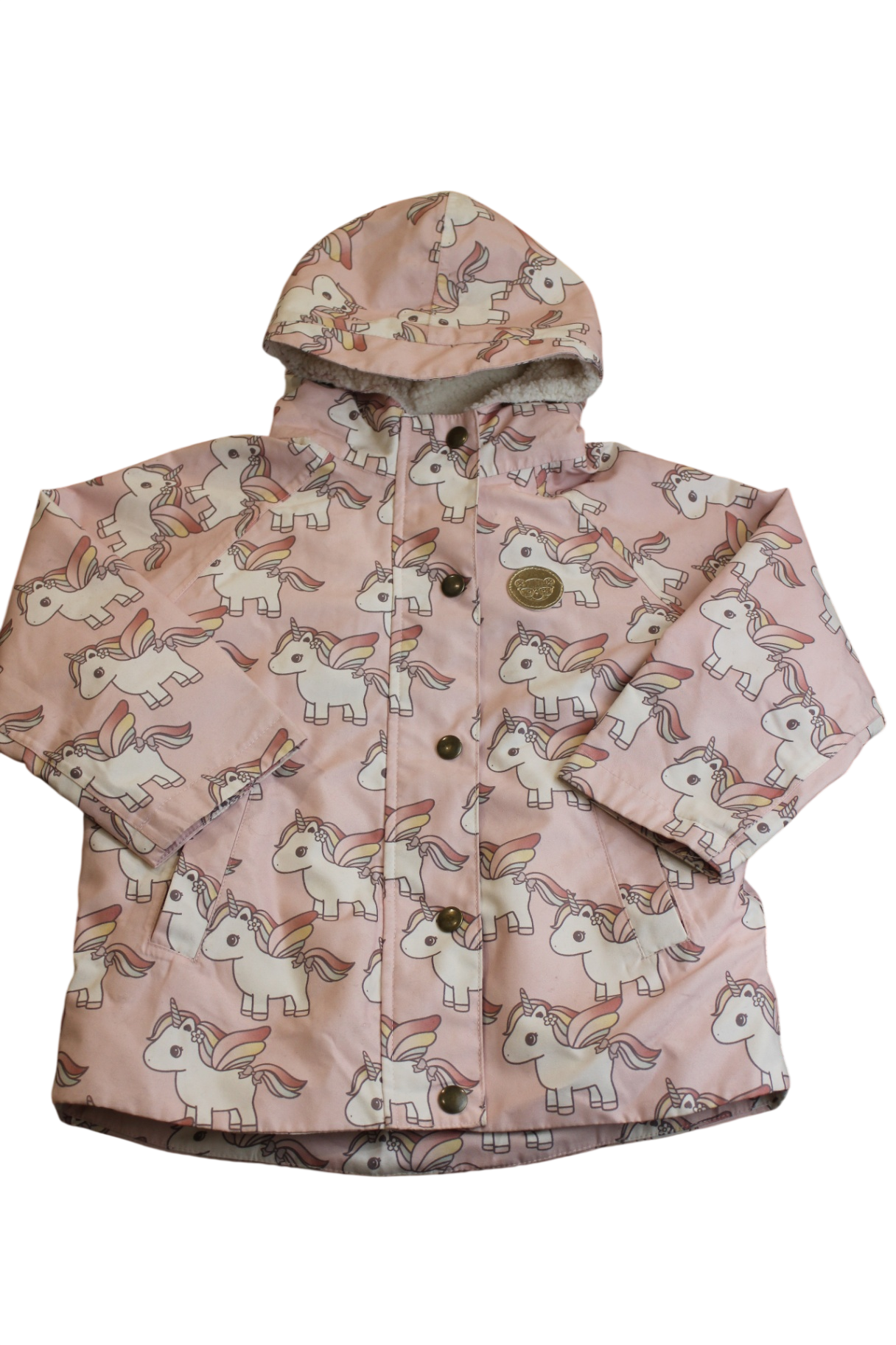 Hux Coat, Pink with unicorns, 4