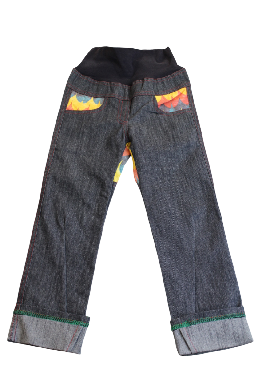 Oishi-m Pants, Dark blue denim with multicolour accents, 5