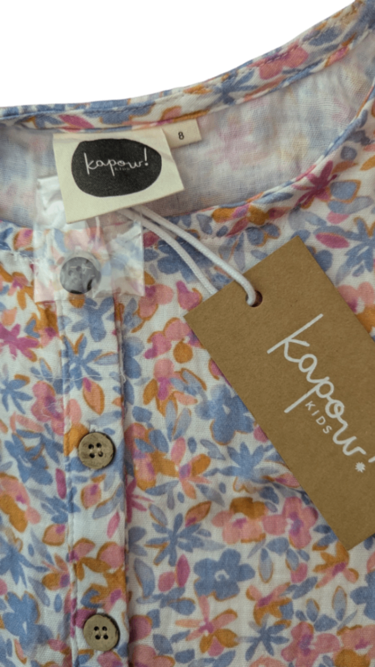 Kapow Kids Boilersuit, Multicolour floral print, 8