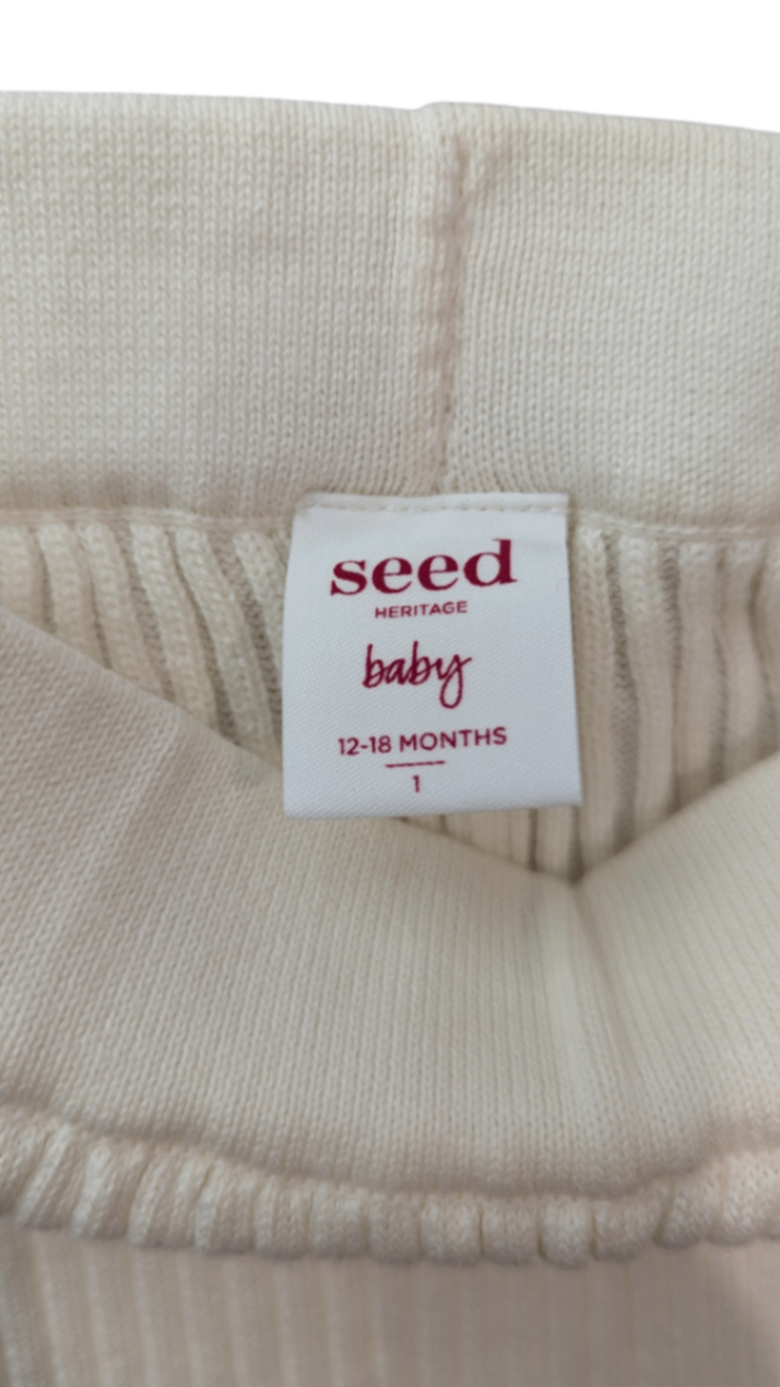 Seed Heritage Knit Leggings, Cream, 12-18 months