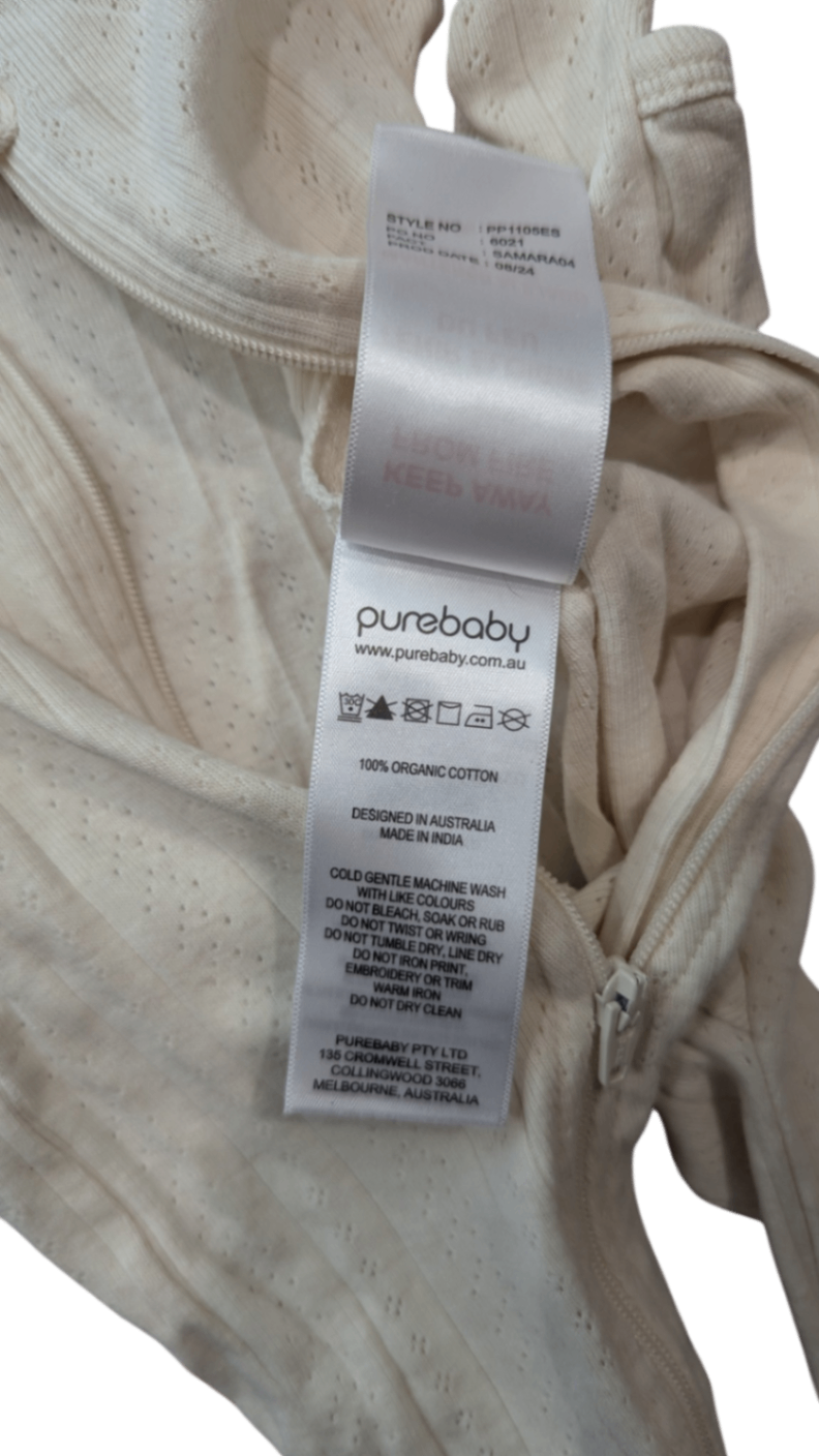 Purebaby Bodysuit, Cream, 000