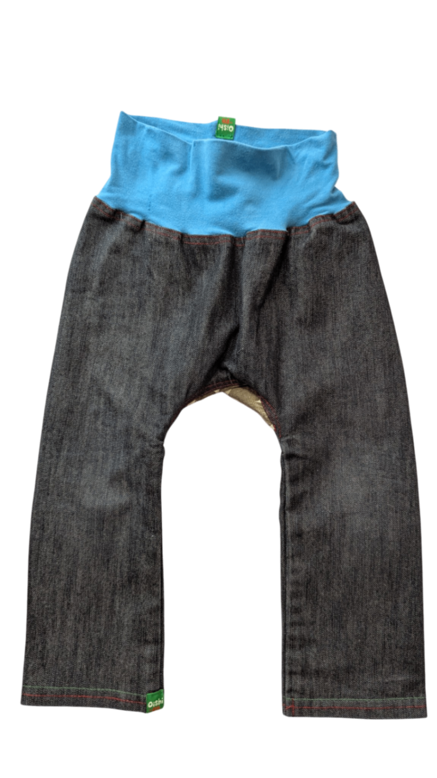 Oishi-m Pants, Blue and Grey, 12-24 months