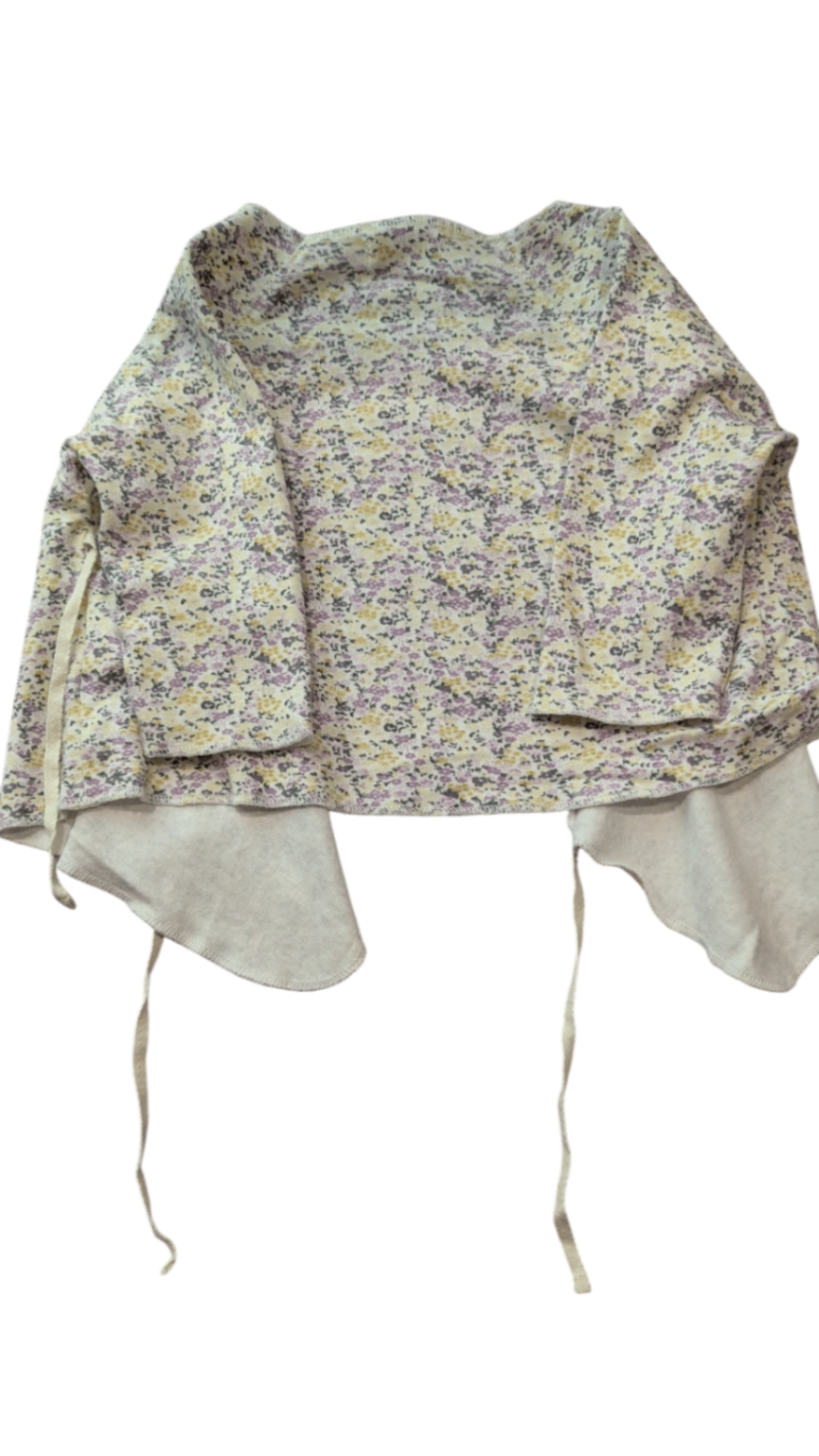 Jamie Kay Long-Sleeve Top, Cream with floral print, 0