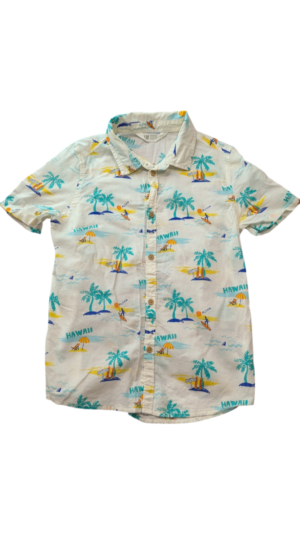 H&M Shirt, White with multicolour print, 10