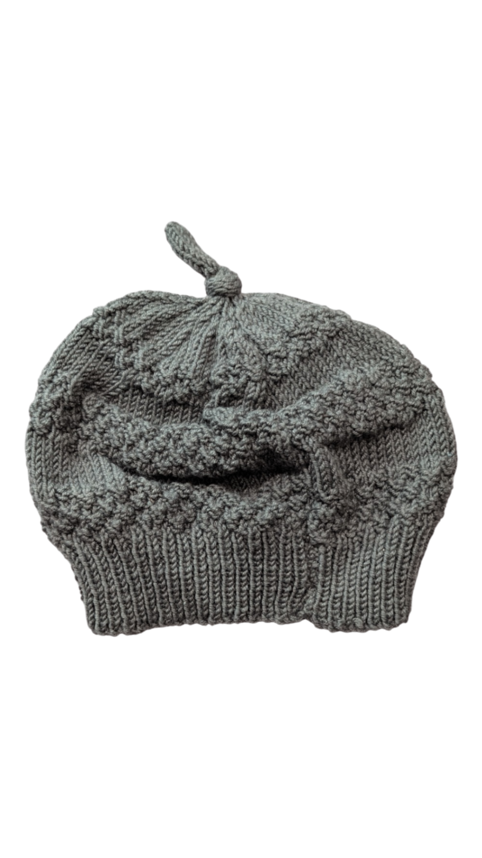 Handknit Hat, Grey, OSFA